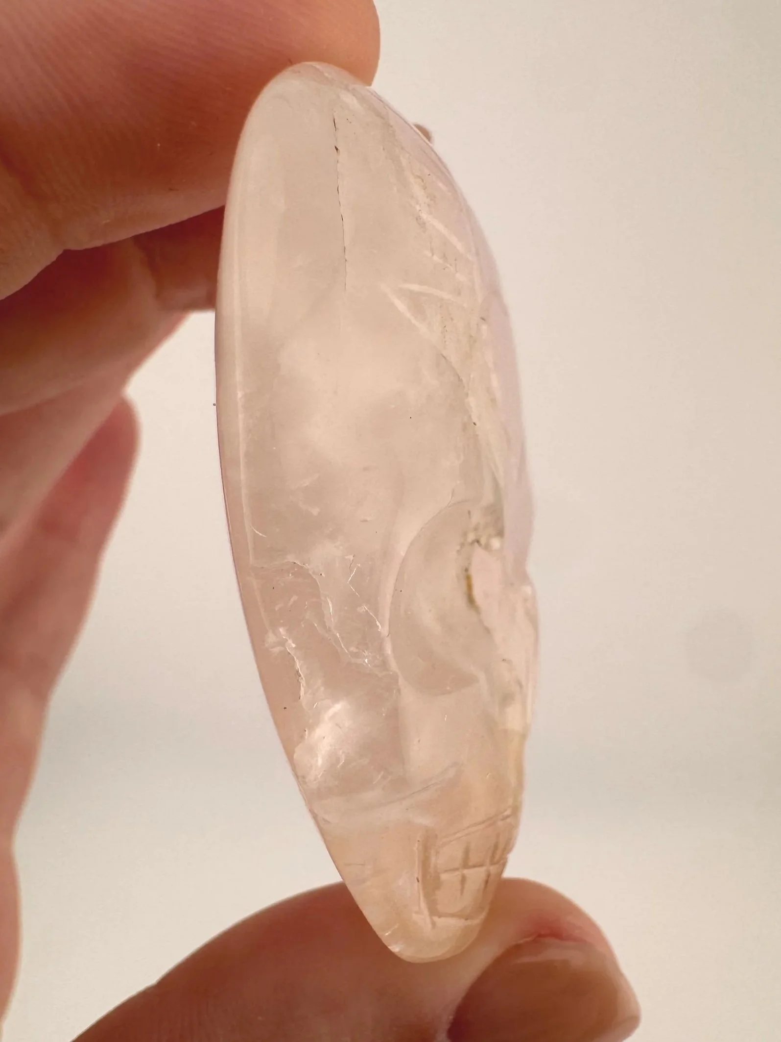 Leandro de Souza Rose Quartz Palm Skull