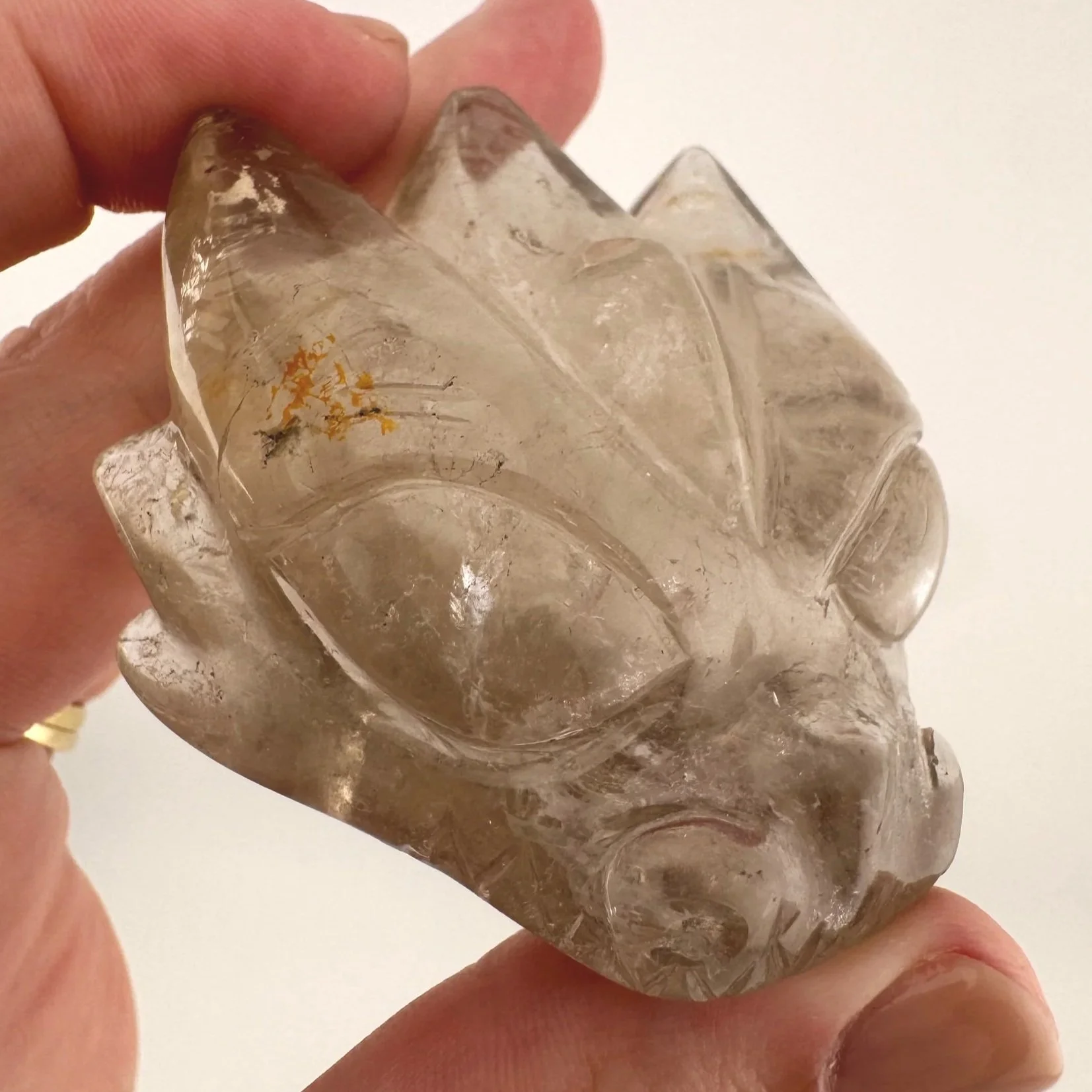 Leandro de Souza Smoky Rutilated Quartz Dragon Skull