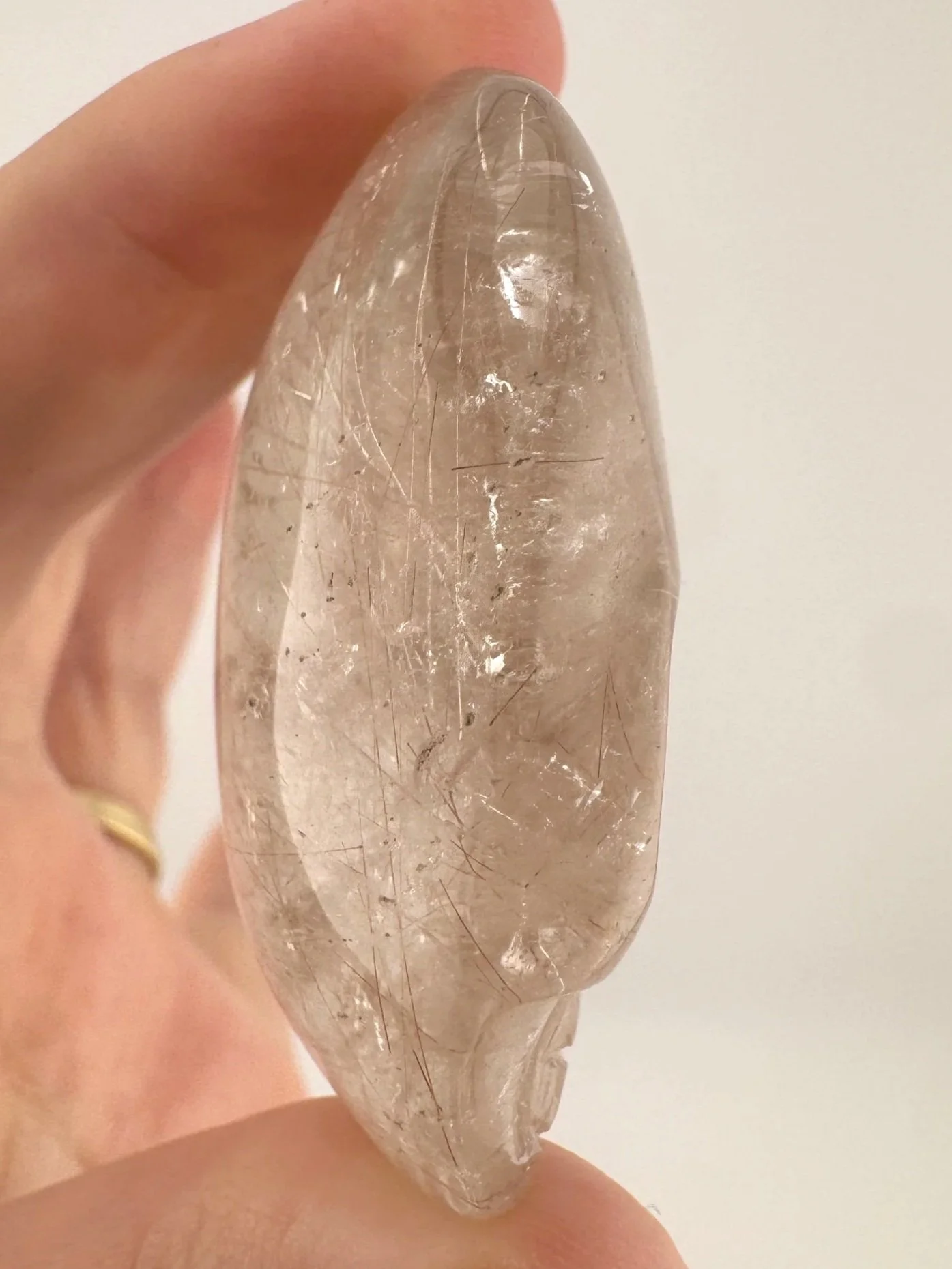 Leandro de Souza red Rutile in Gem Quartz Magical Child Palm Skull