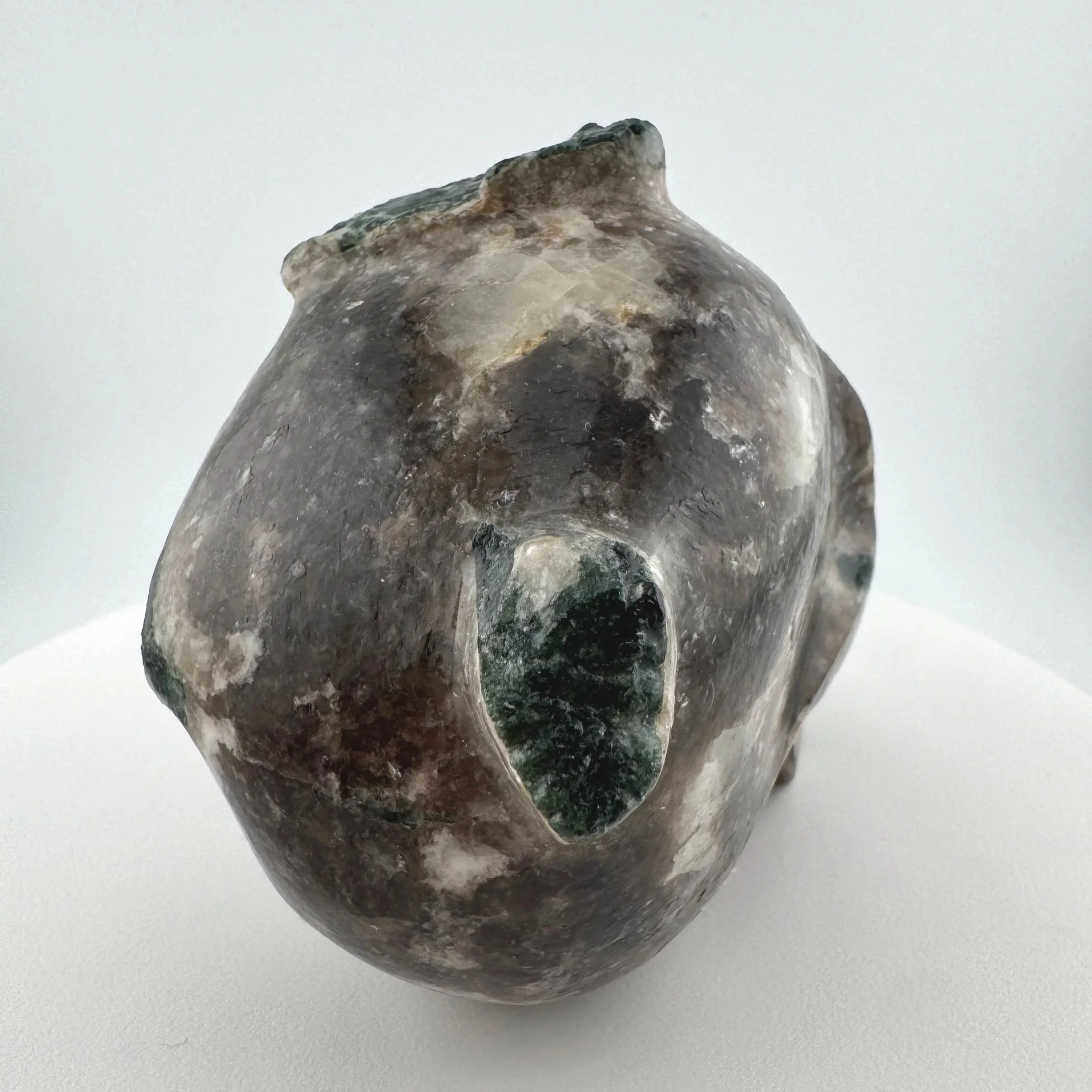 Leandro de Souza Tourmaline in Smoky Quartz Skull