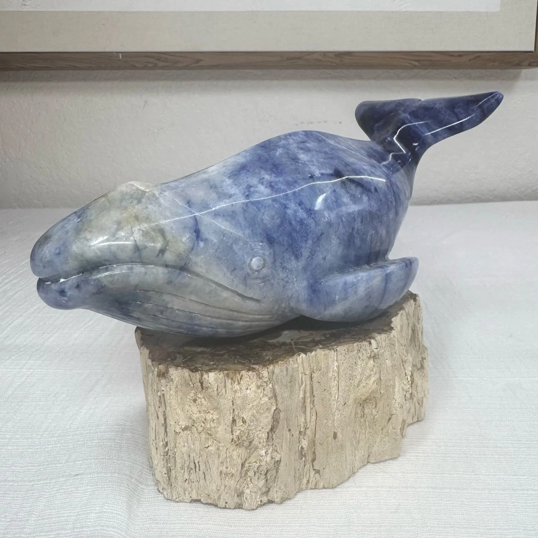 Leandro de Souza Sodalite Humpback Whale Sculpture