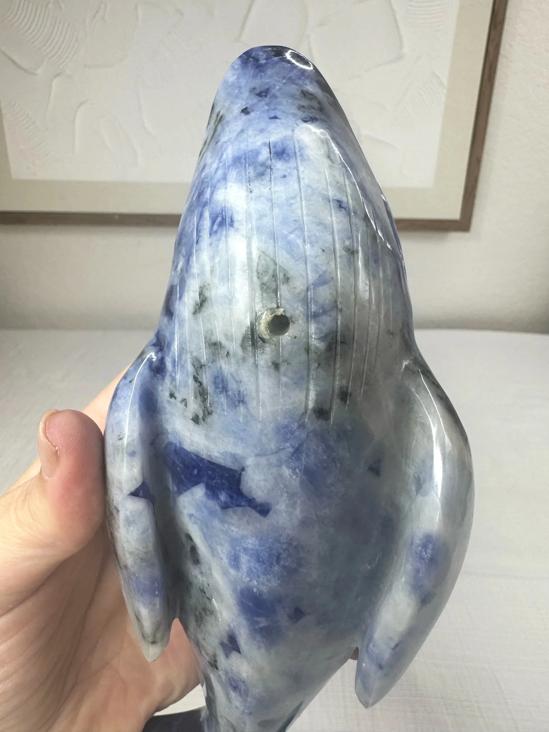 Leandro de Souza Sodalite Humpback Whale Sculpture