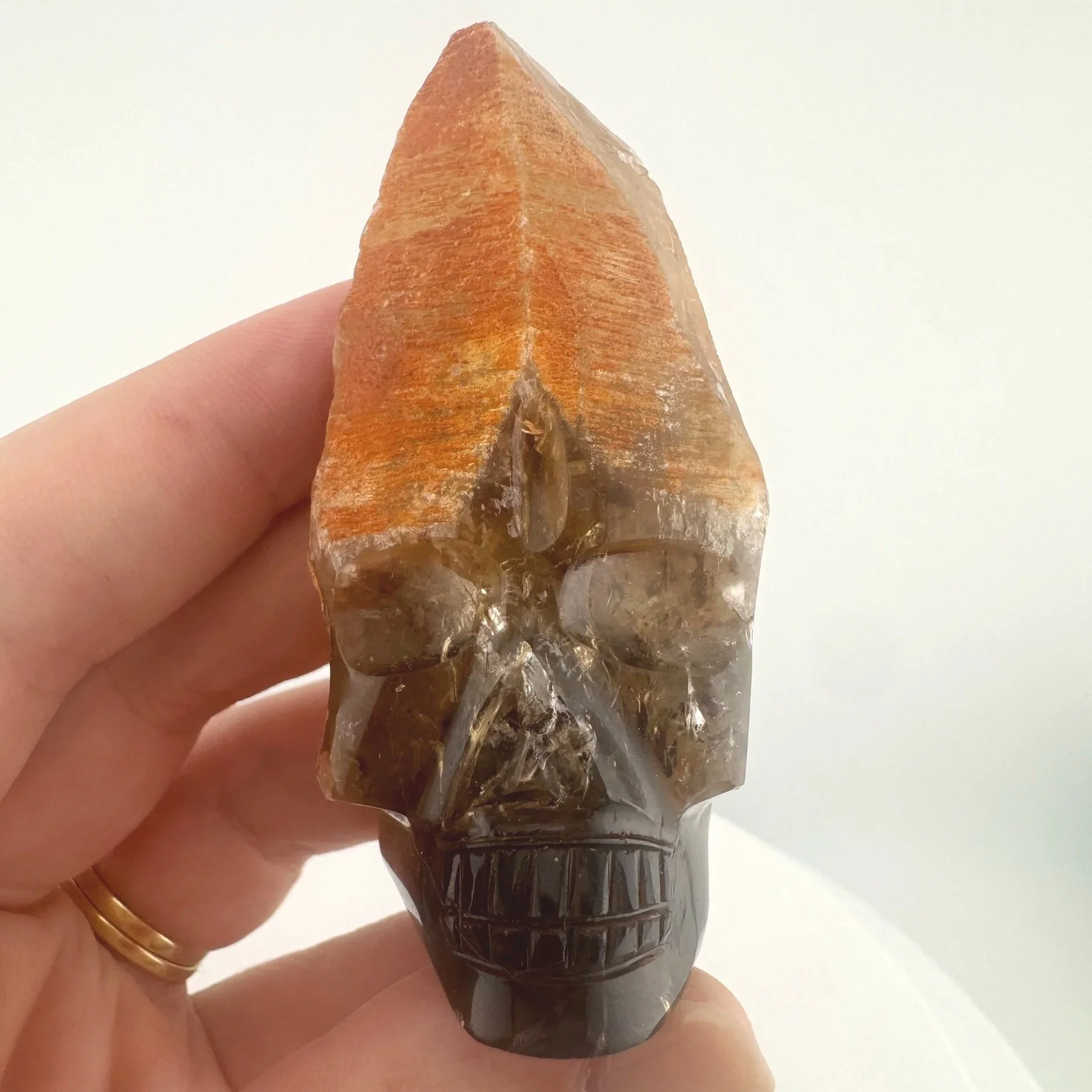 Igor de Souza Morion Tangerine Quartz Shaman Skull