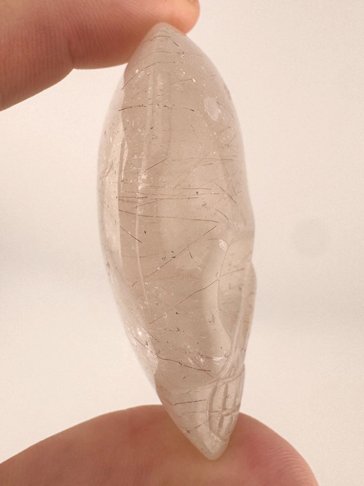 Leandro de Souza Rutilated Quartz Magical Child Palm Skull