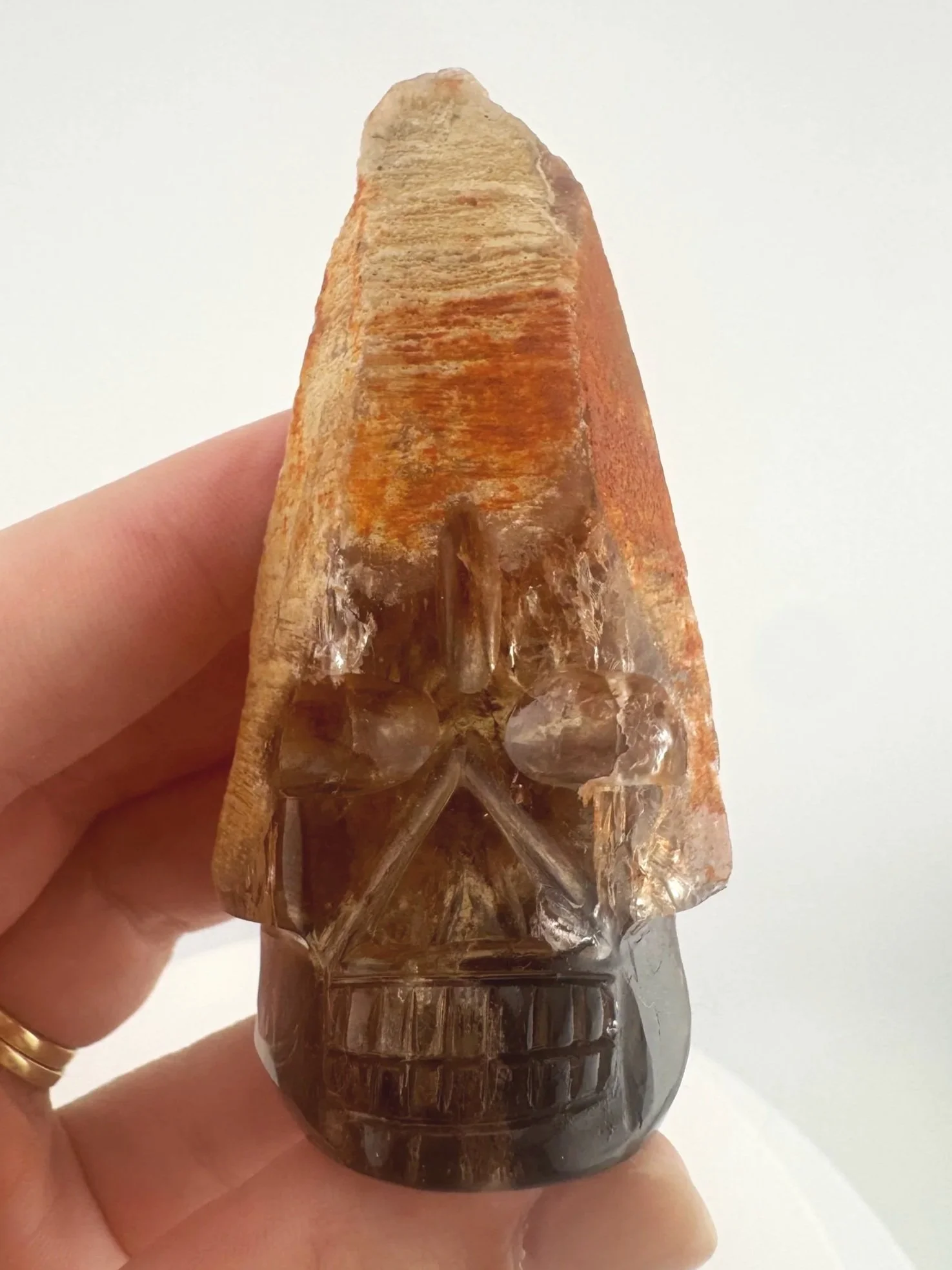 Igor de Souza Morion Tangerine Quartz Shaman Skull