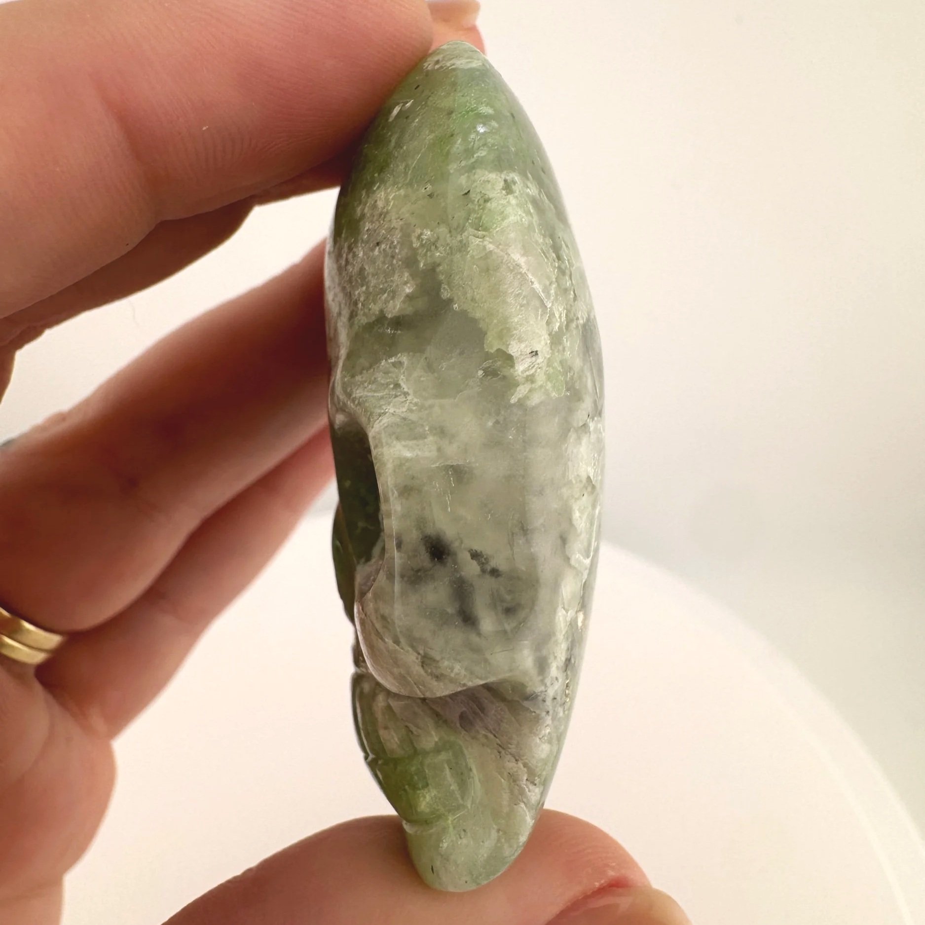 Leandro de Souza Chlorite Chalcedony Magical Child Palm Skull
