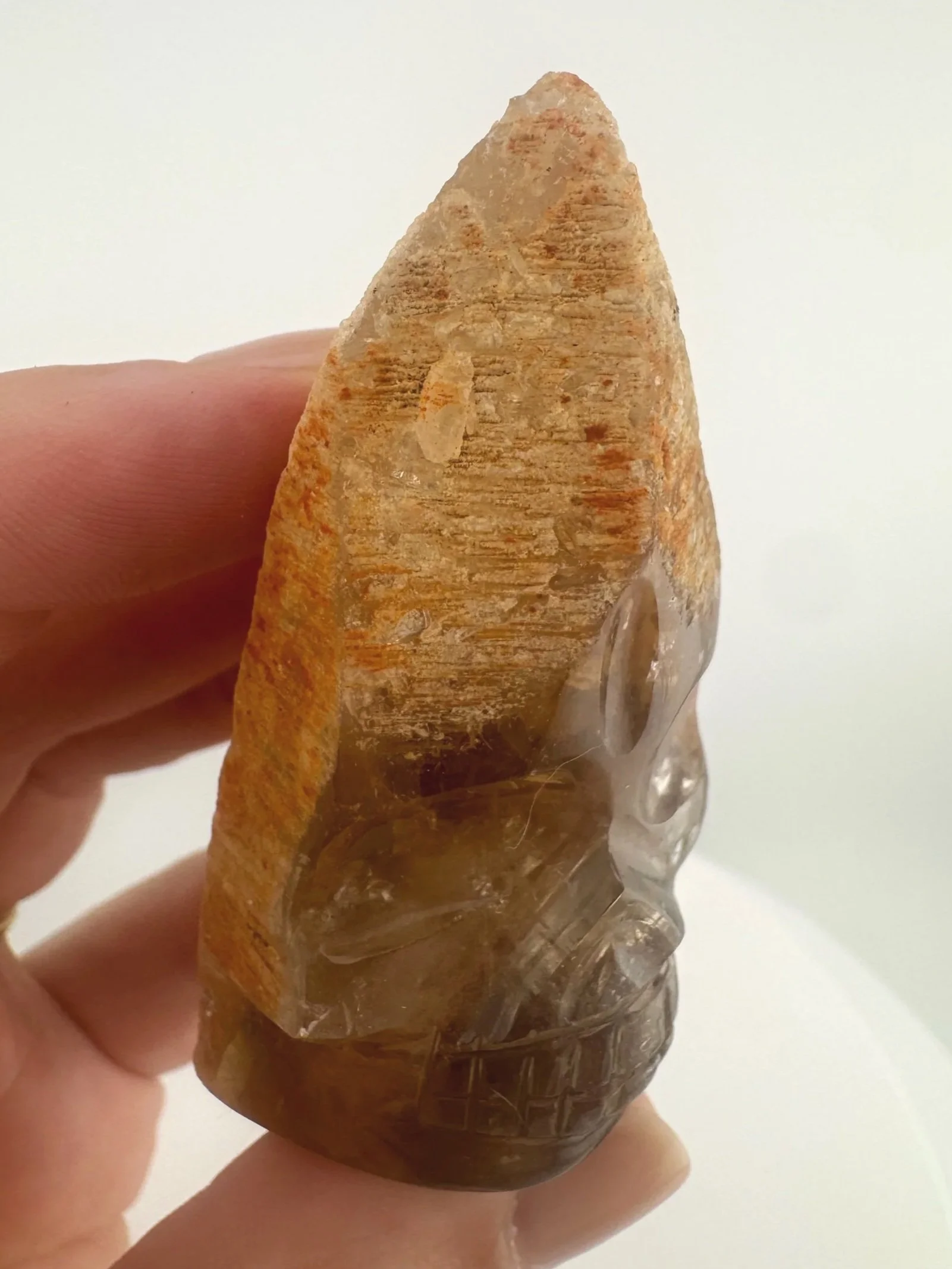 Igor de Souza Morion Tangerine Quartz Shaman Skull