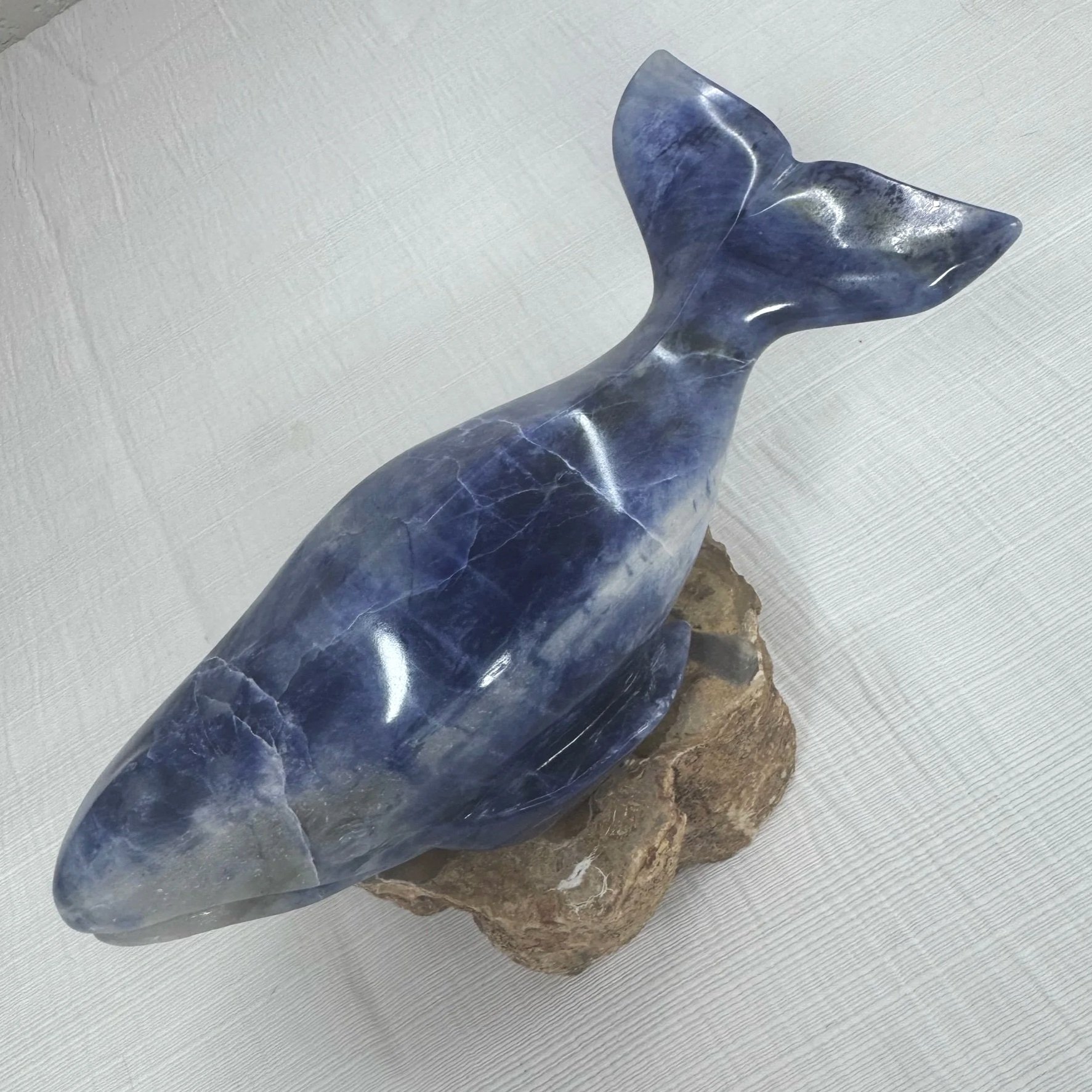 Leandro de Souza Sodalite Humpback Whale Sculpture