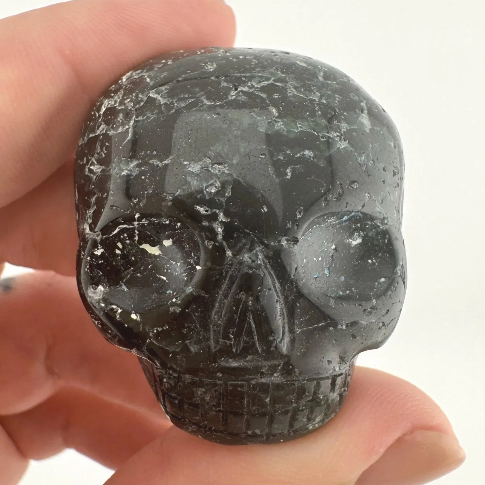 Leandro de Souza Blue Tourmaline Palm Skull