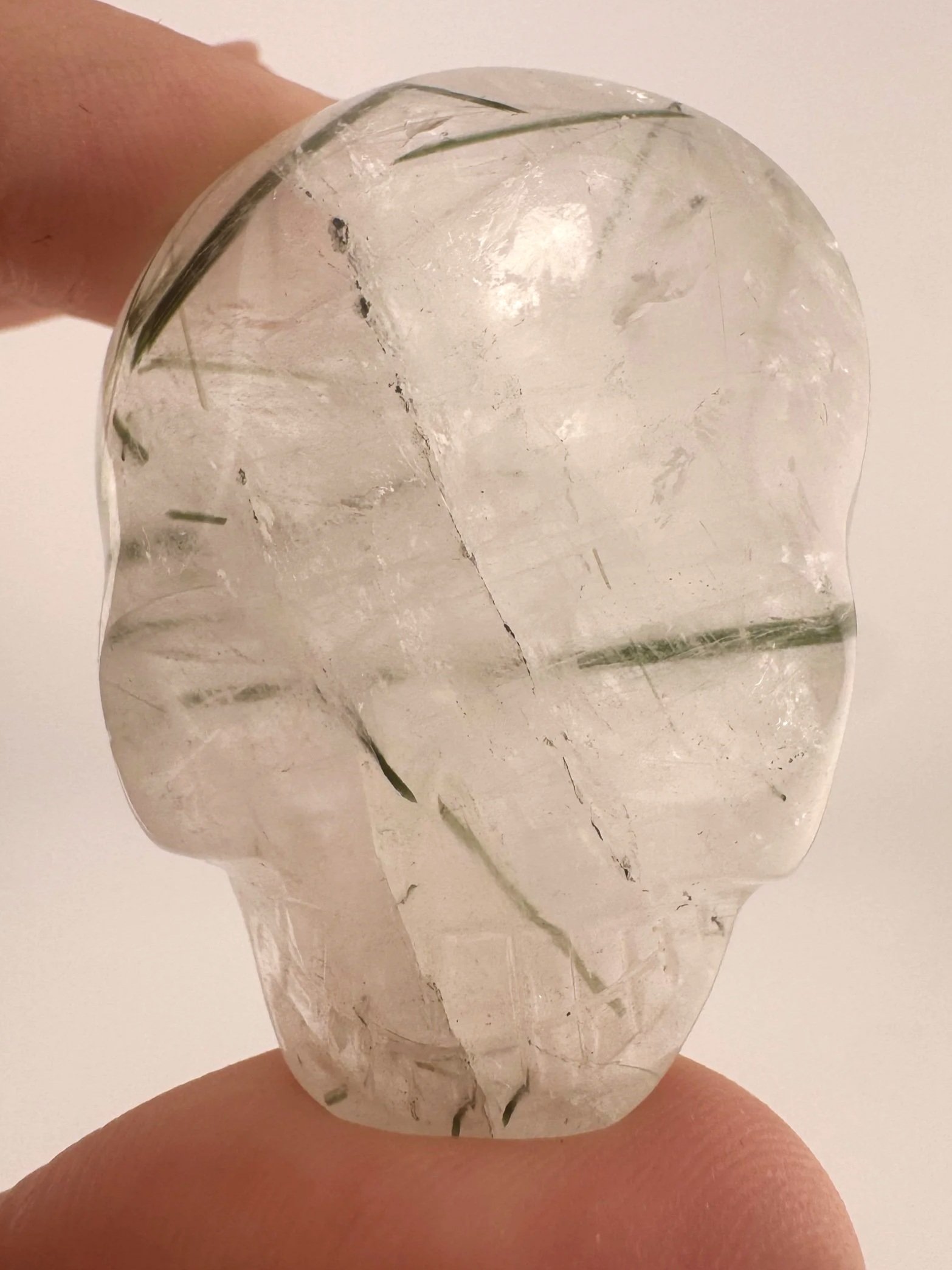 Leandro de Souza Epidote in Quartz Palm Skull
