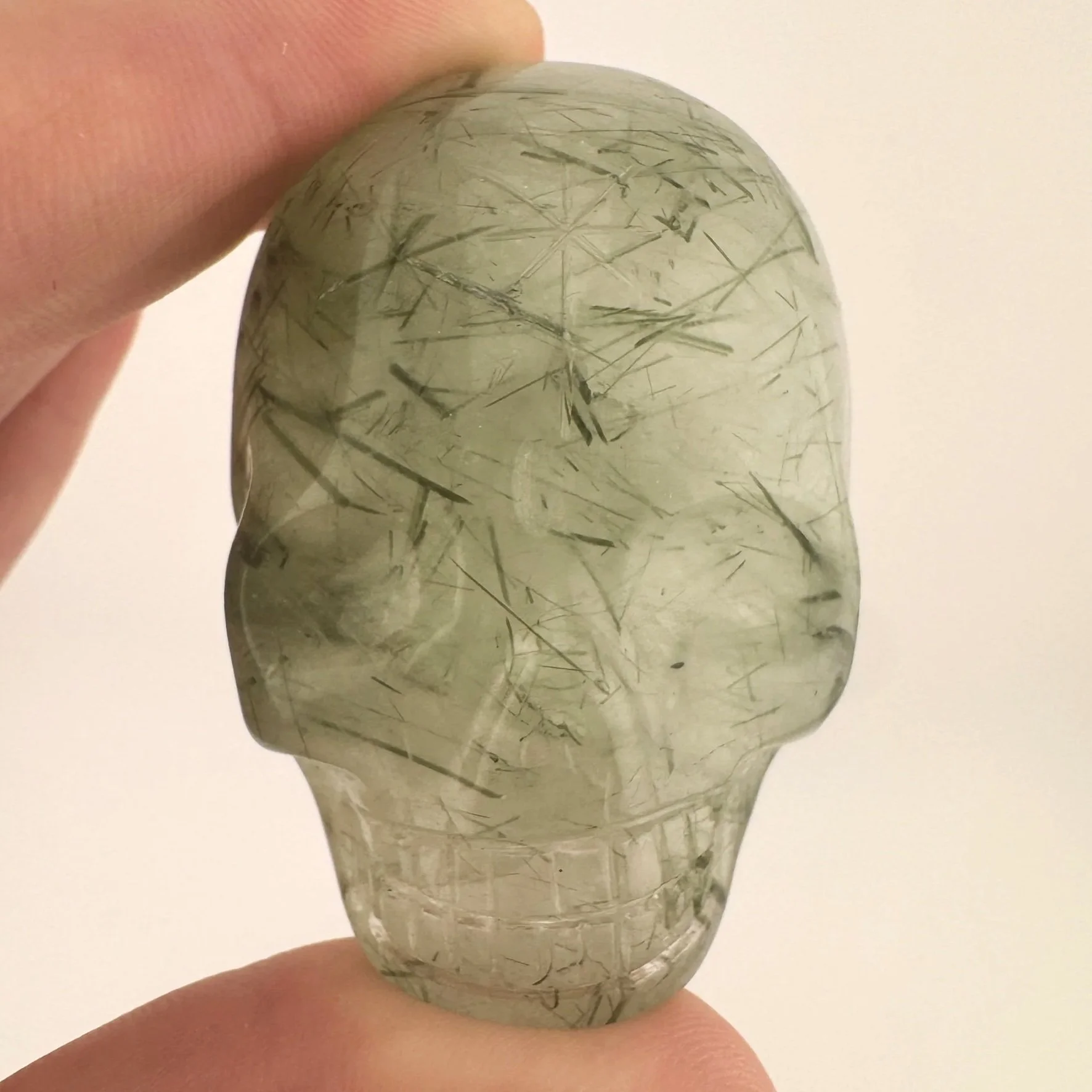 Leandro de Souza Epidote in Quartz Palm Skull