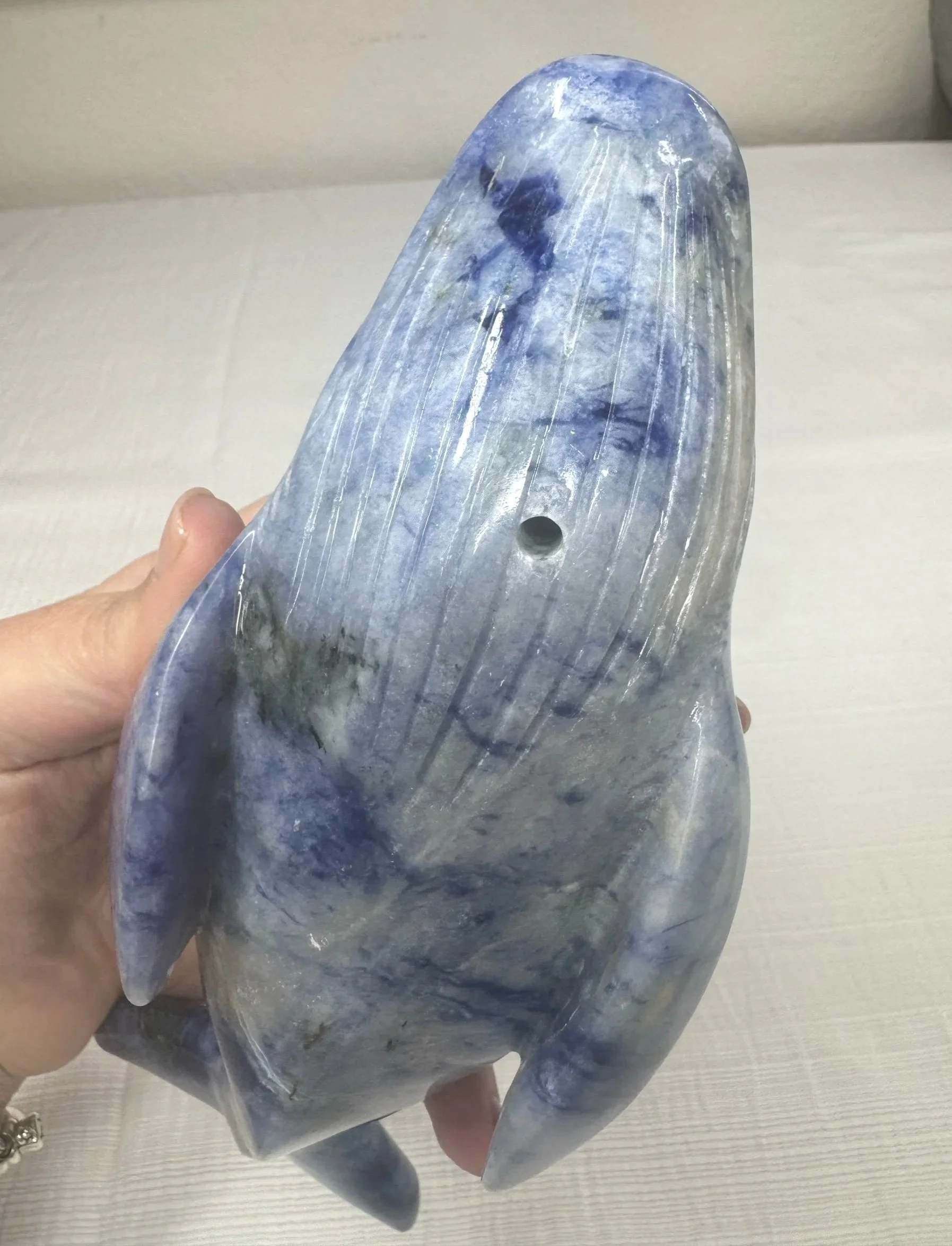 Leandro de Souza Sodalite Humpback Whale Sculpture