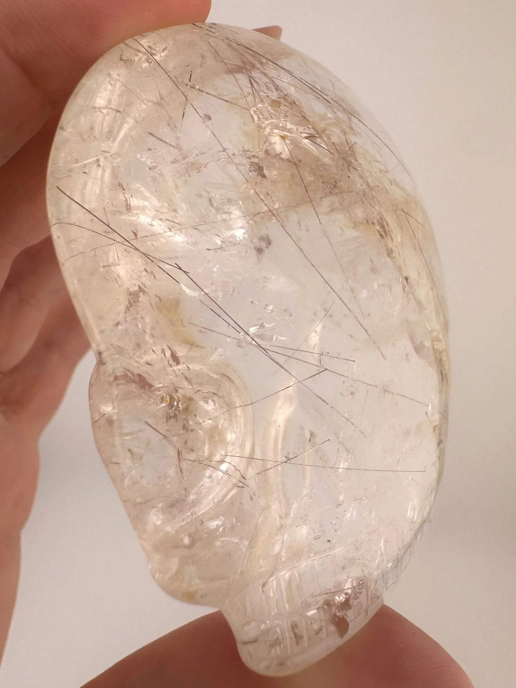 Leandro de Souza Rutilated Quartz Magical Child Palm Skull