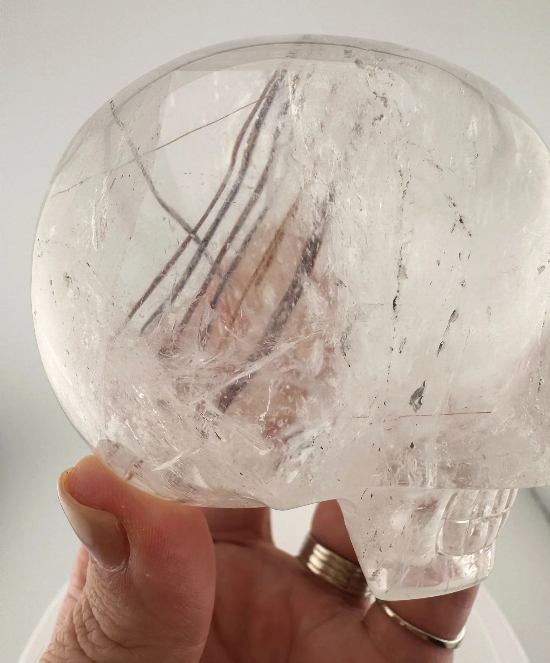 Leandro de Souza Red Rutile in Quartz Skull