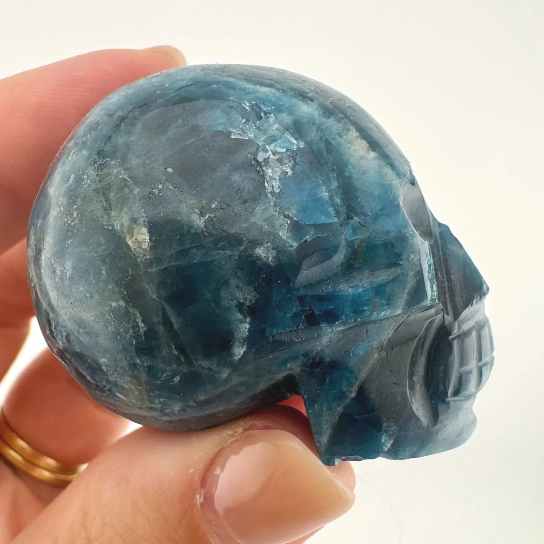 Igor de Souza Blue Apatite Shaman Skull