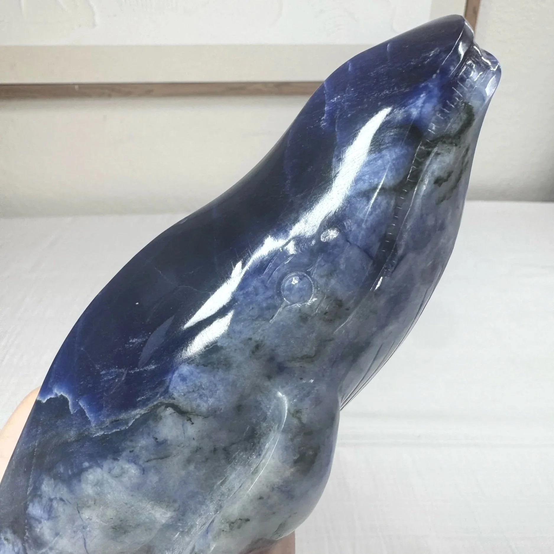 Leandro de Souza Sodalite Humpback Whale Sculpture