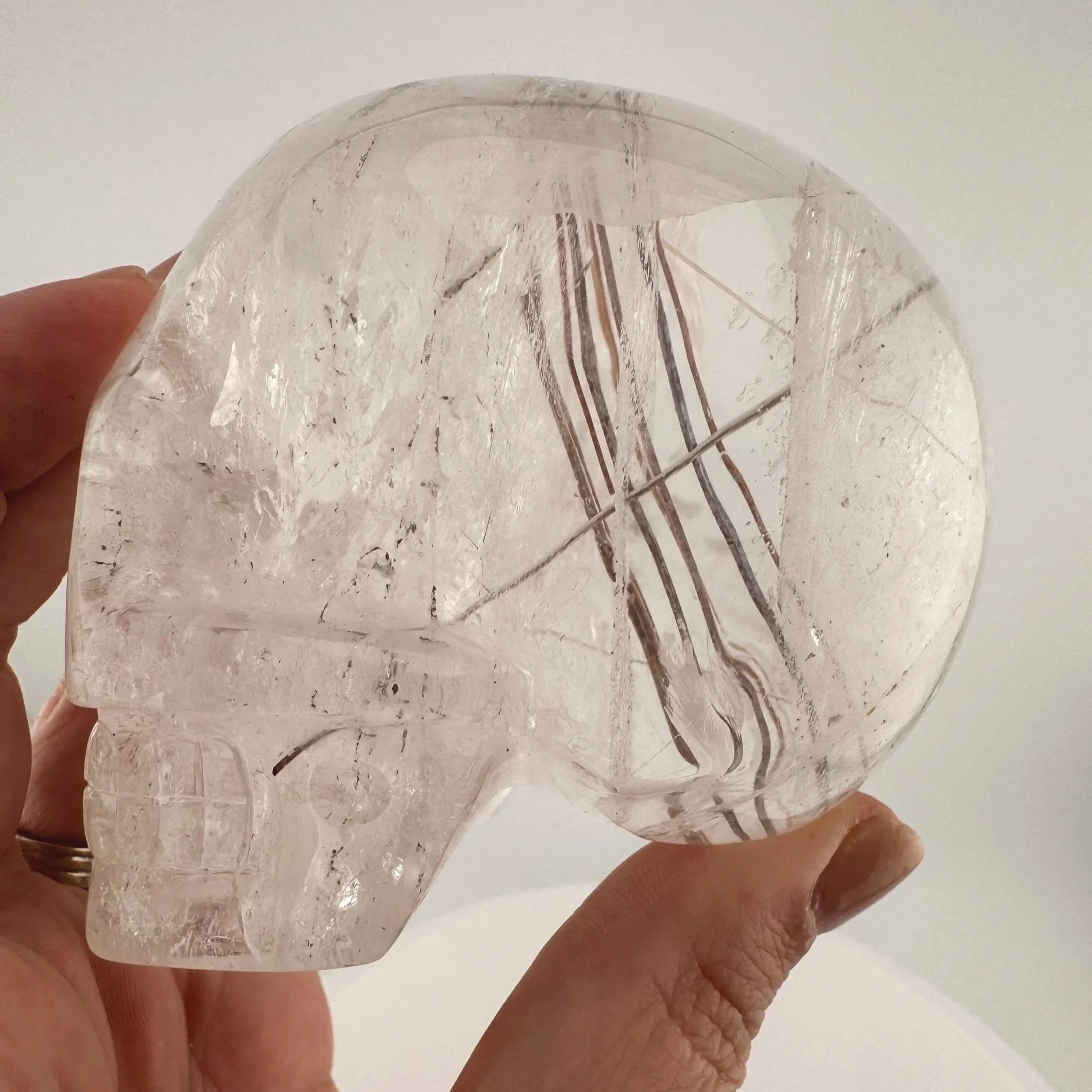 Leandro de Souza Red Rutile in Quartz Skull
