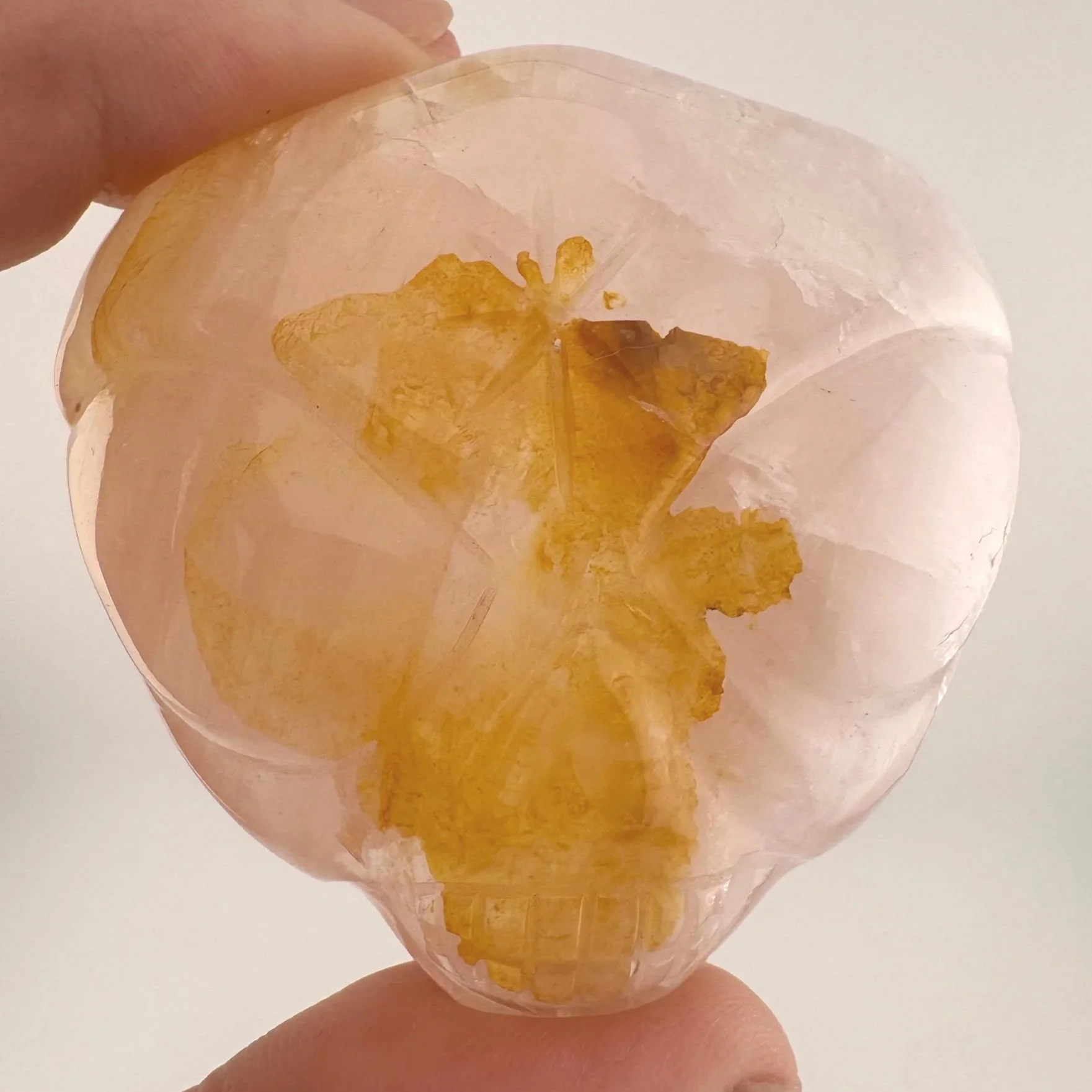 Leandro de Souza Rose Quartz Golden Healer Star Being Palm Skull