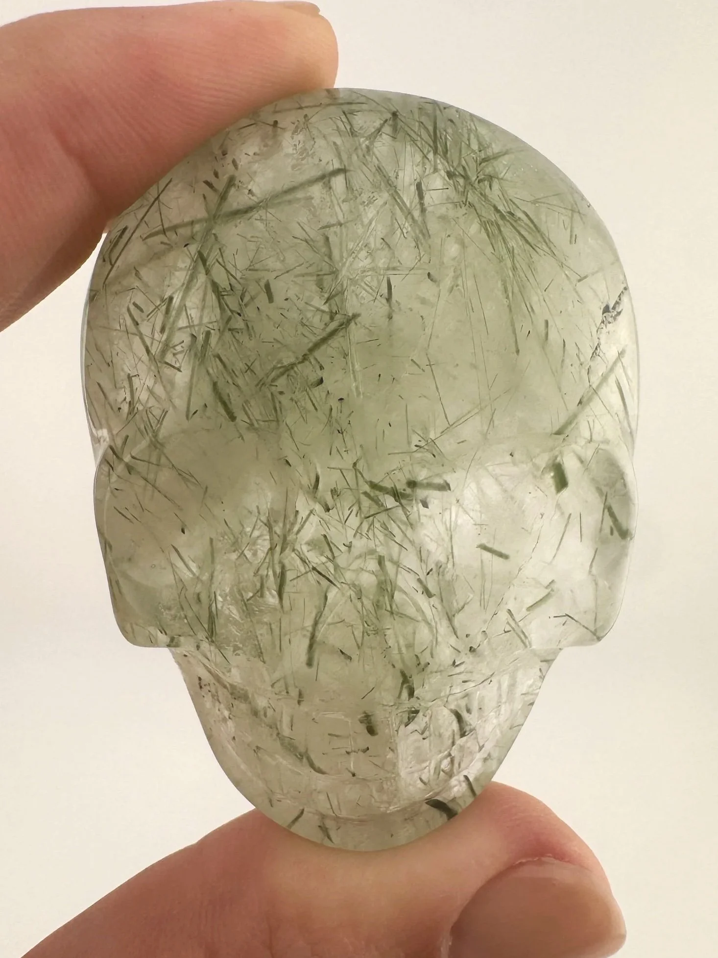 Leandro de Souza Epidote in Quartz Palm Skull