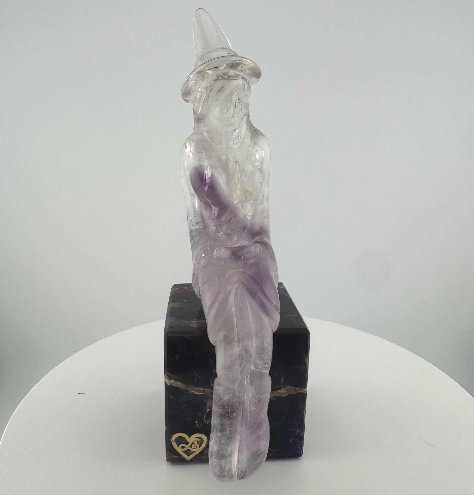 Leandro de Souza Phantom Amethyst Witch Carving on Base