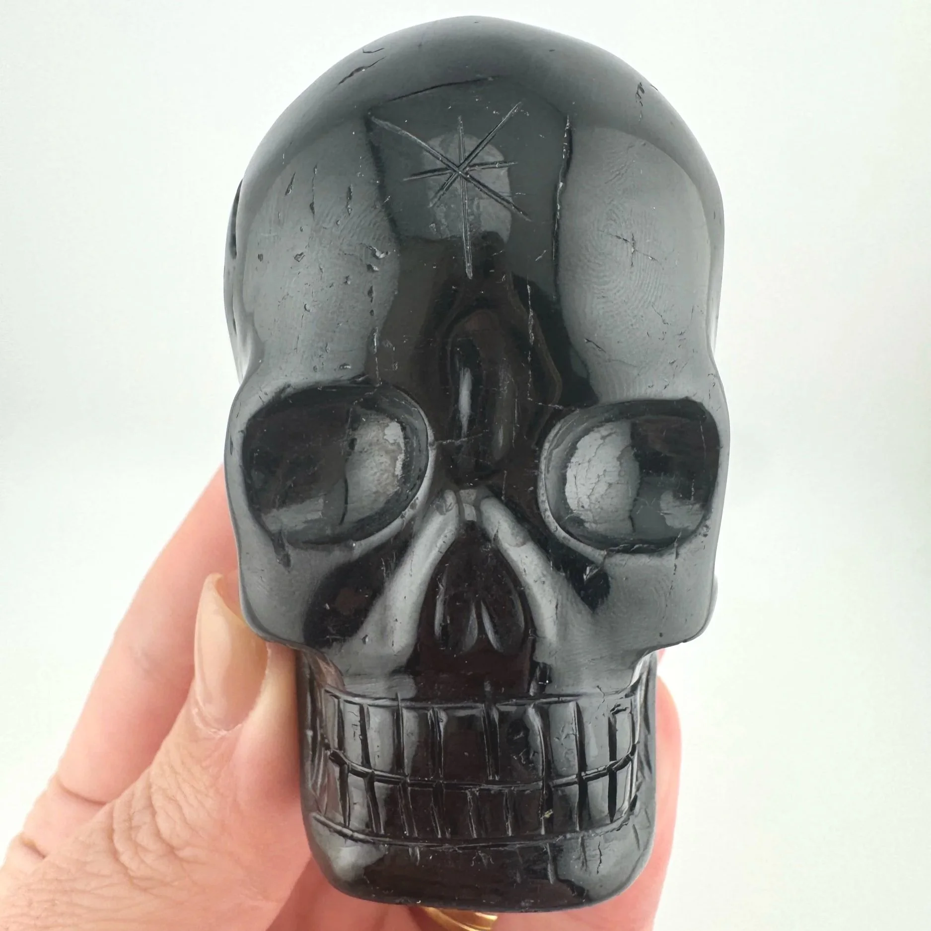 Leandro de Souza Black Tourmaline Shaman Twin Flame Skull