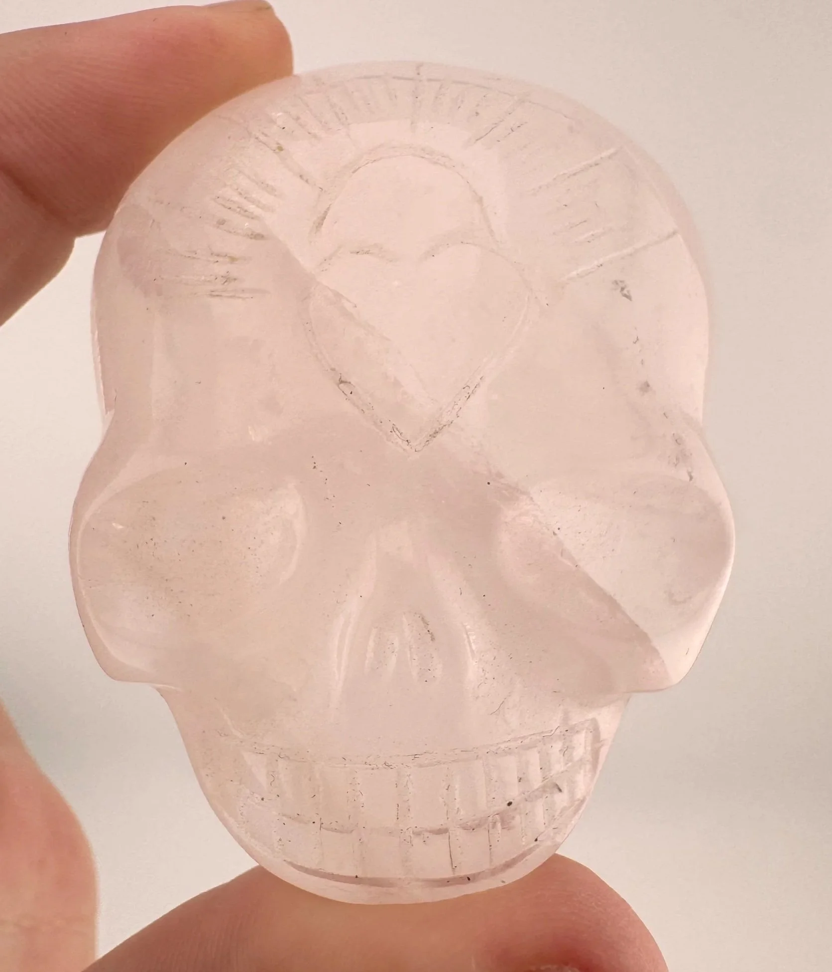 Leandro de Souza Rose Quartz Palm Skull