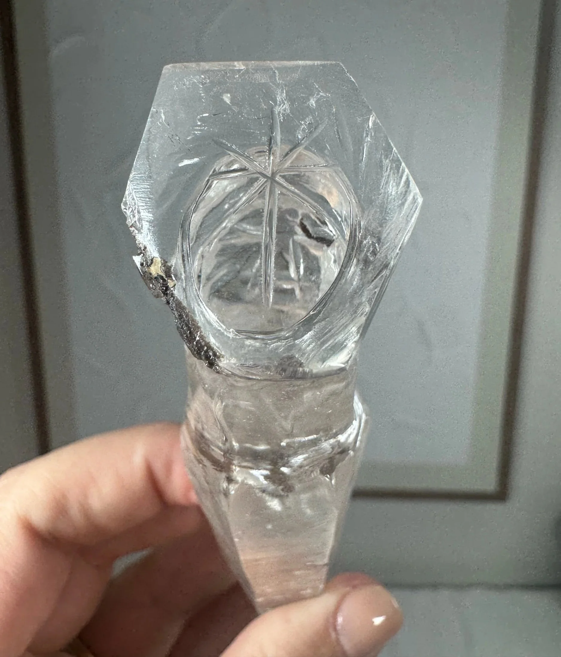 Leandro de Souza Cathedral Quartz Mother Mary Wand