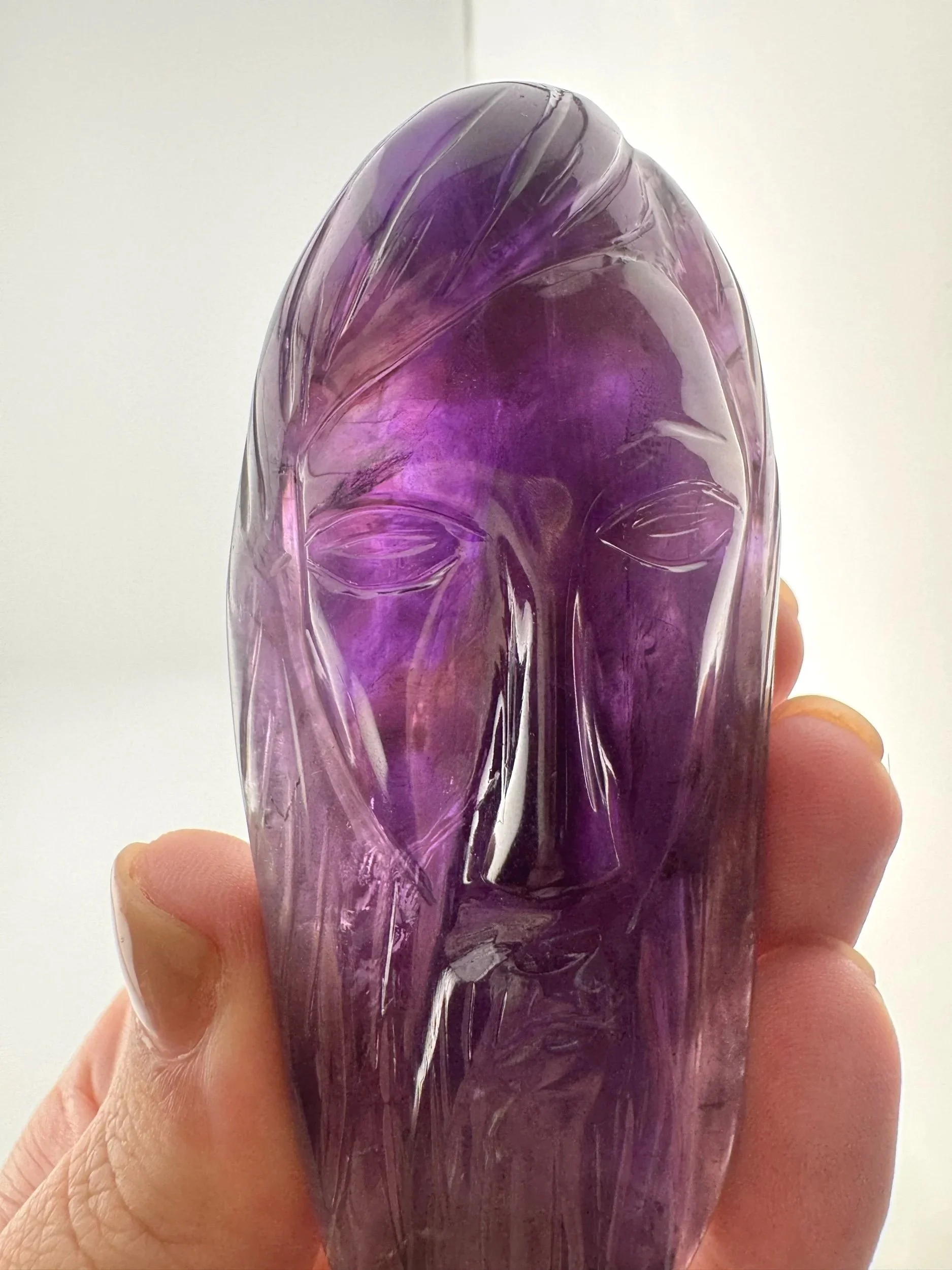 Leandro de Souza Phantom Amethyst with Citrine Jesus Carving