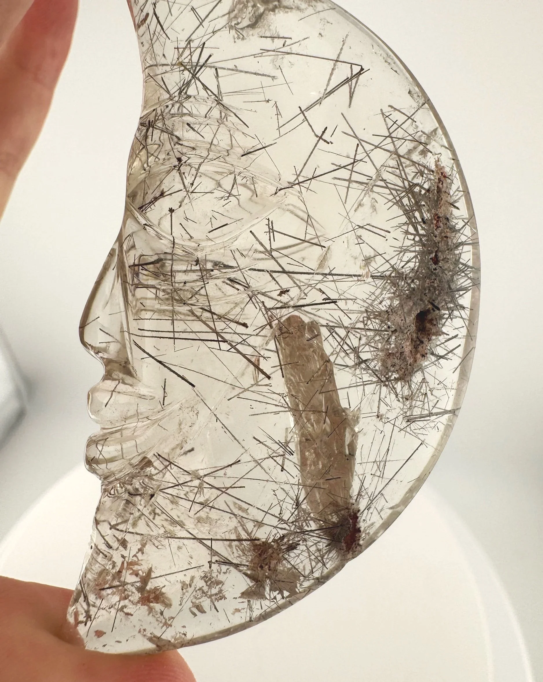 Leandro de Souza Silver Rutile in Gem Quartz Moon