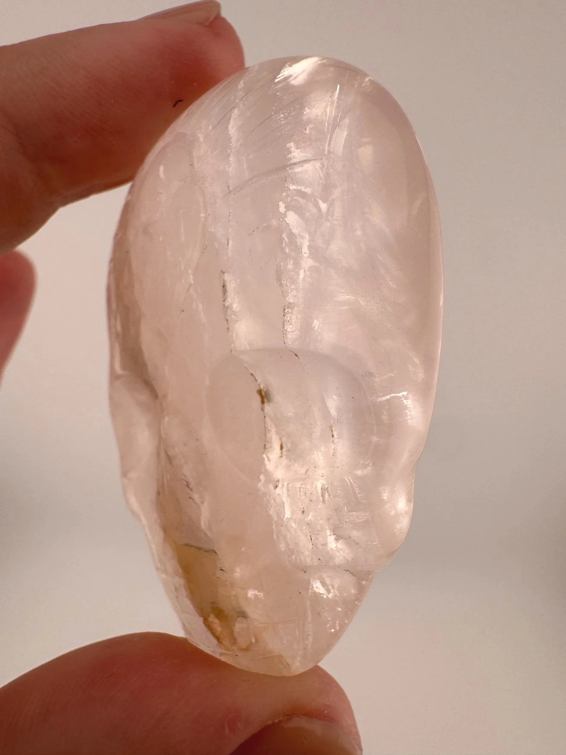 Leandro de Souza Rose Quartz Palm Skull