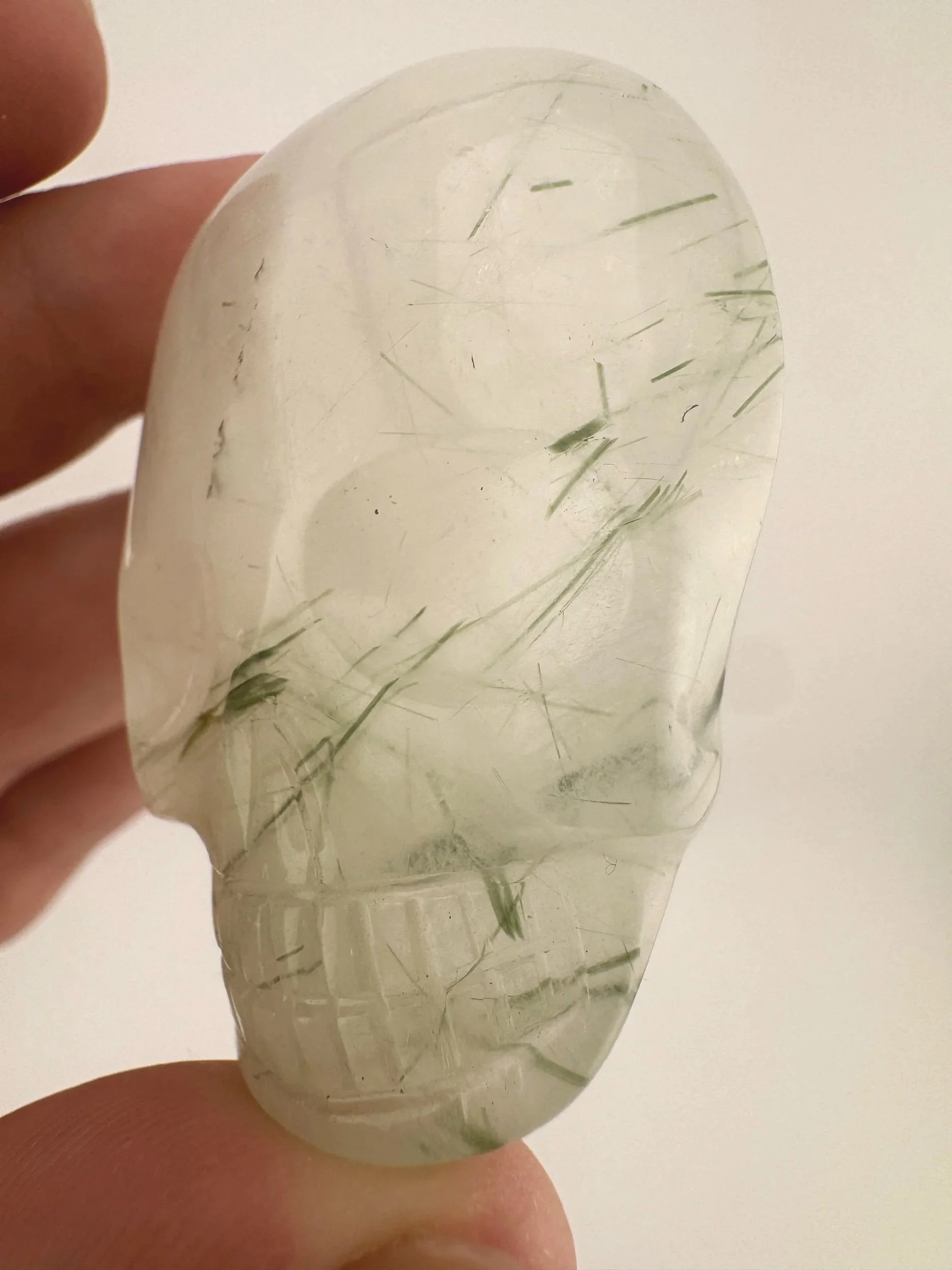Leandro de Souza Epidote in Quartz Palm Skull