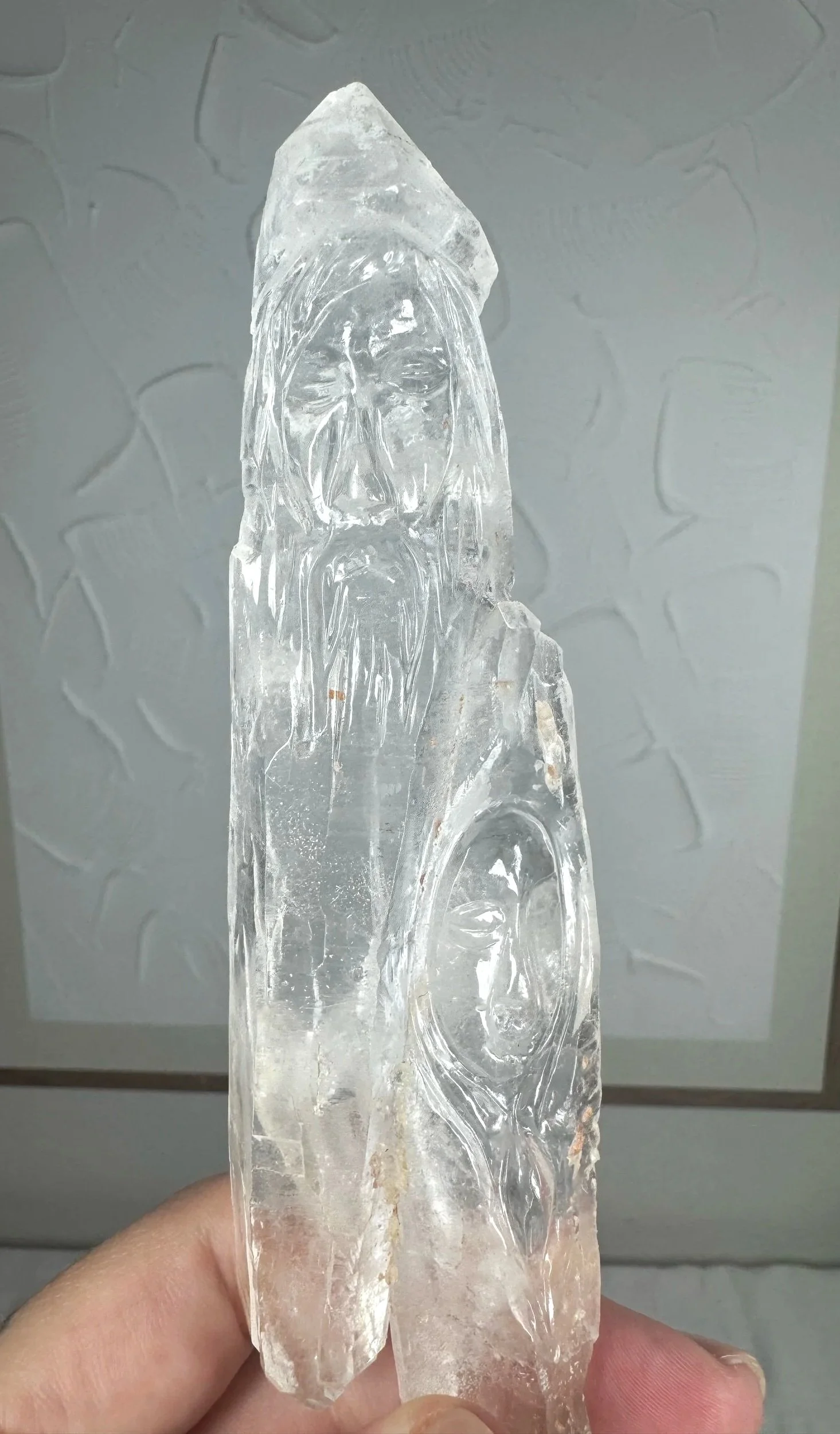Leandro de Souza Cathedral Quartz Jesus and Mary Wand