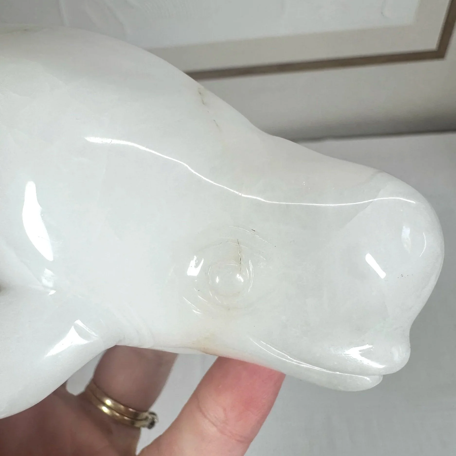 Leandro de Souza Snow Quartz Beluga Whale Sculpture