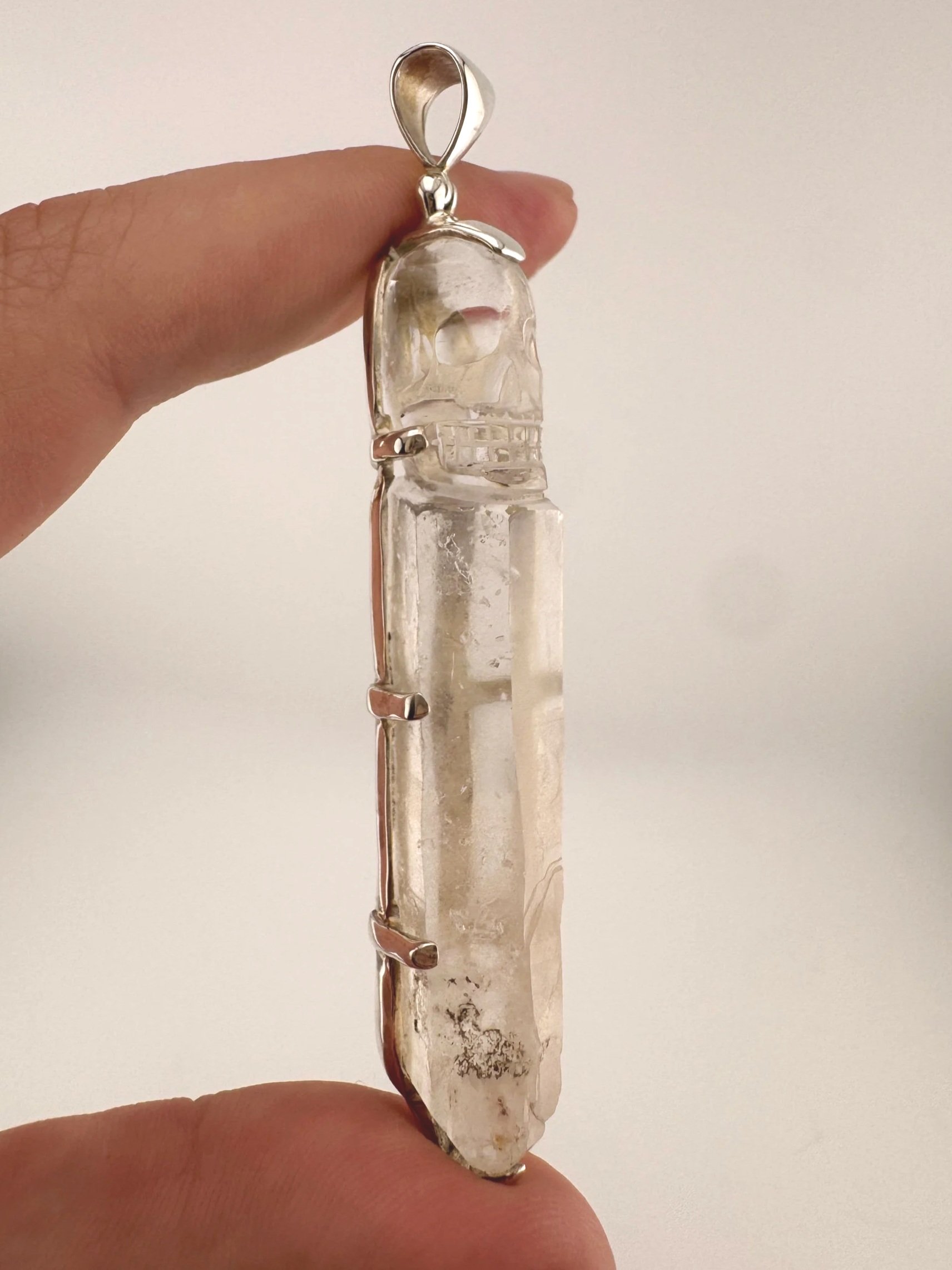 Leandro de Souza Cathedral Quartz Skull Pendant