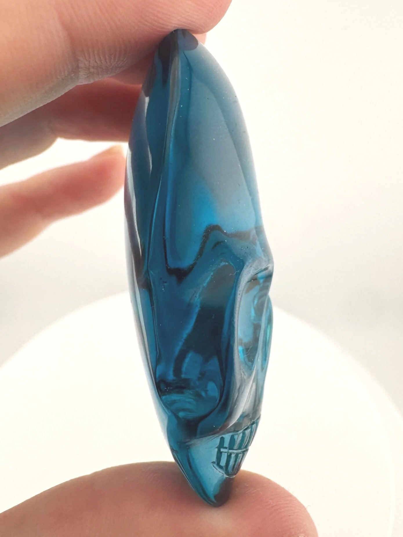 Leandro de Souza Blue Obsidian Magical Child Palm Skull