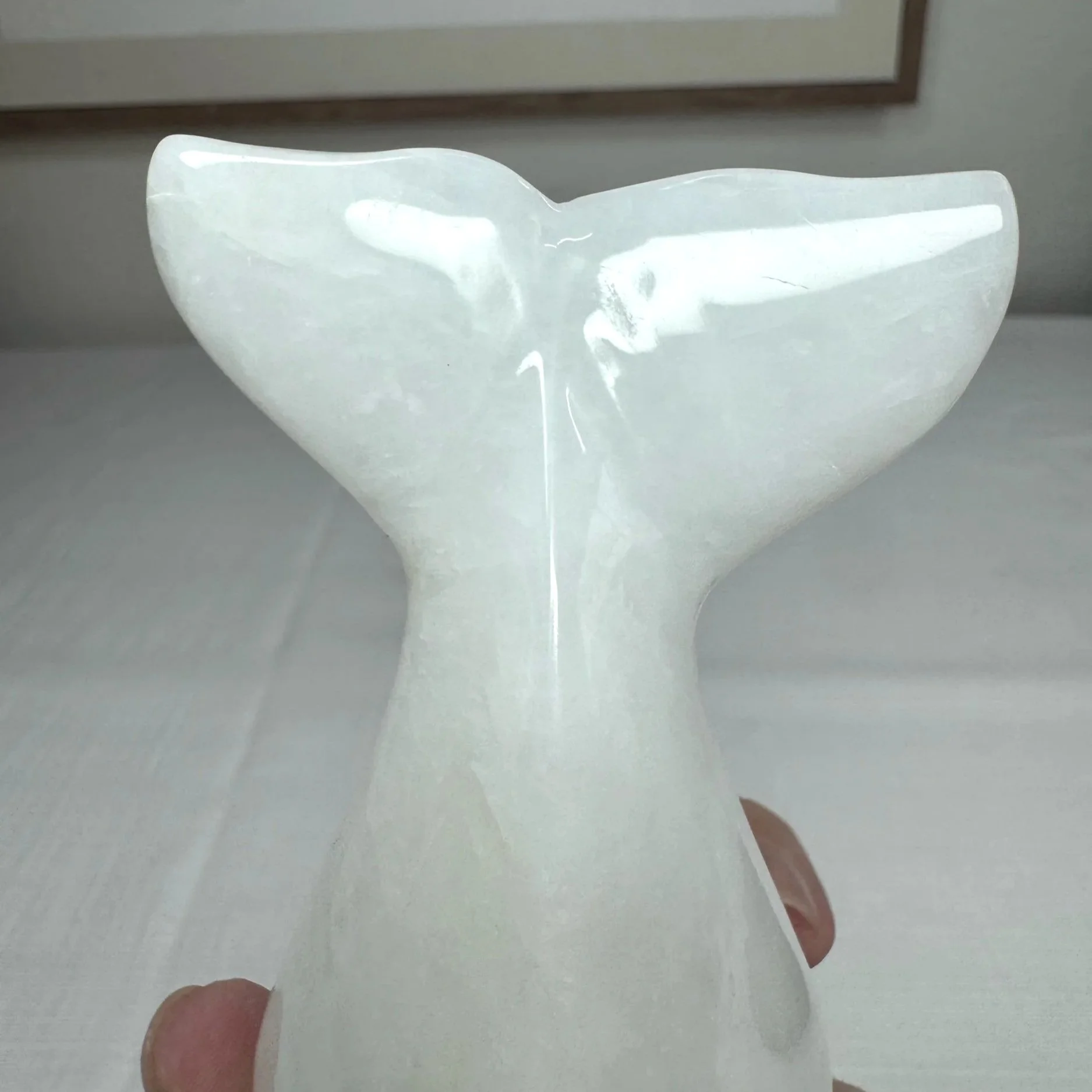 Leandro de Souza Snow Quartz Beluga Whale Sculpture