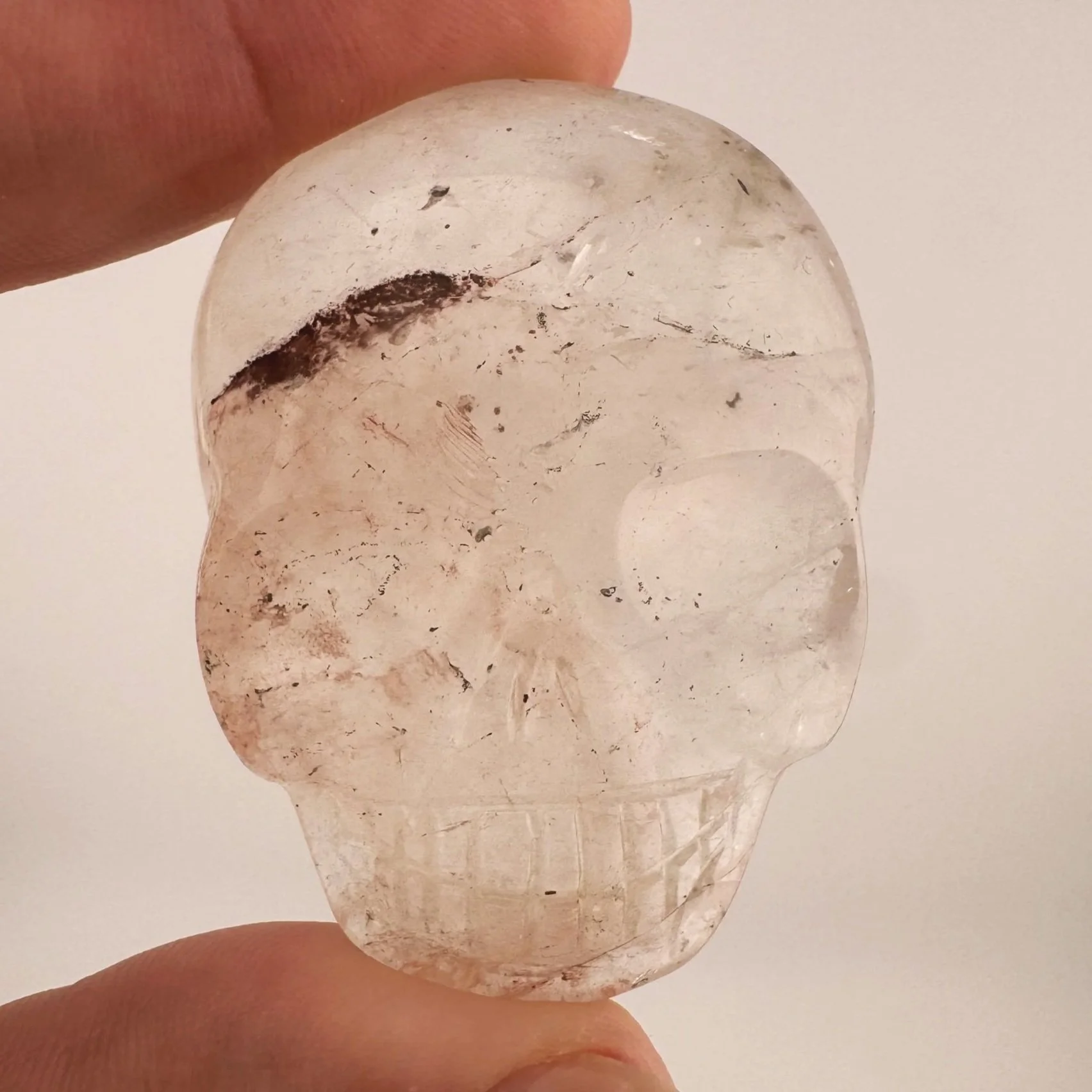 Leandro de Souza Hematite in Quartz Magical Child Palm Skull