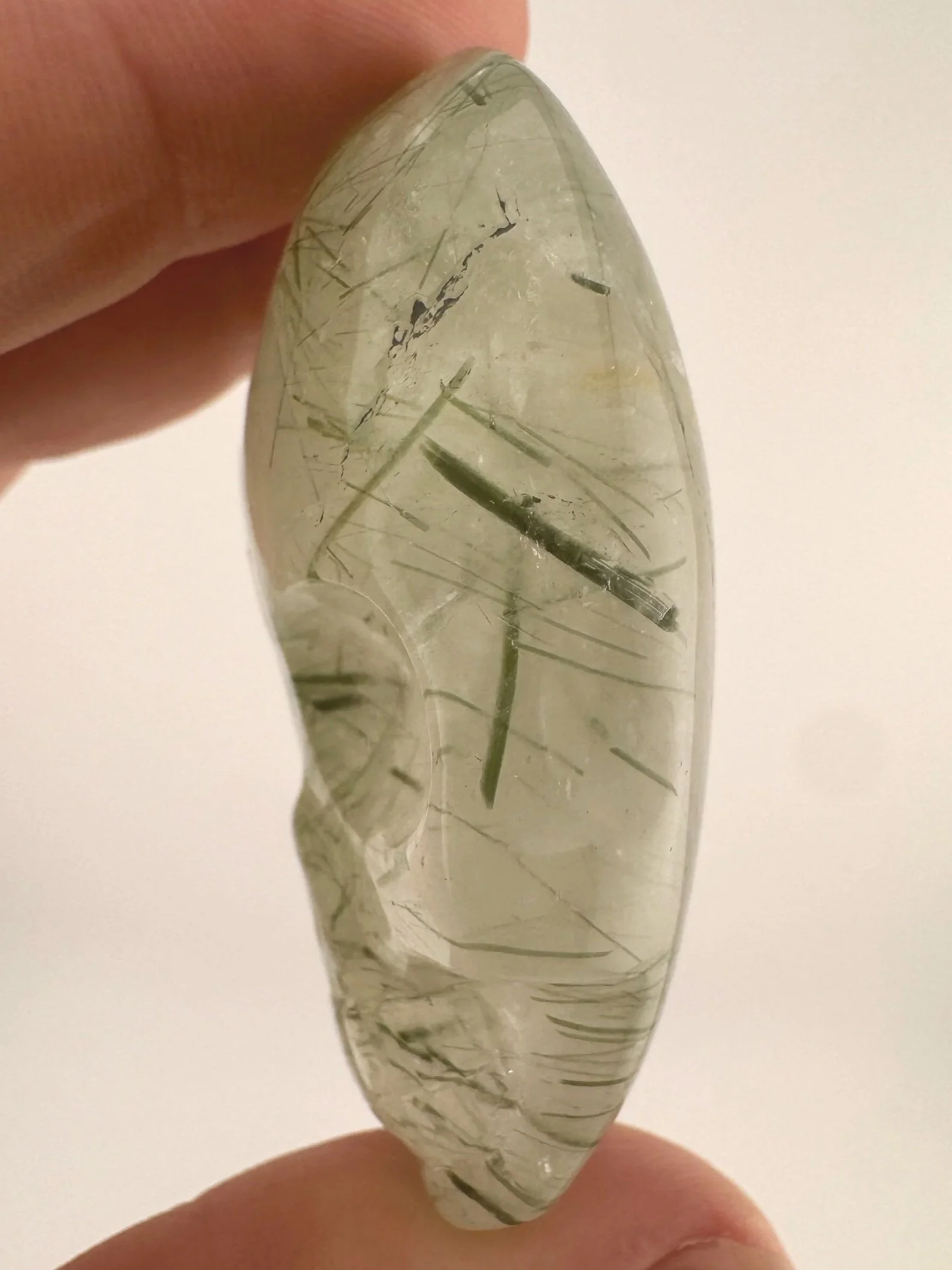 Leandro de Souza Epidote in Quartz Palm Skull