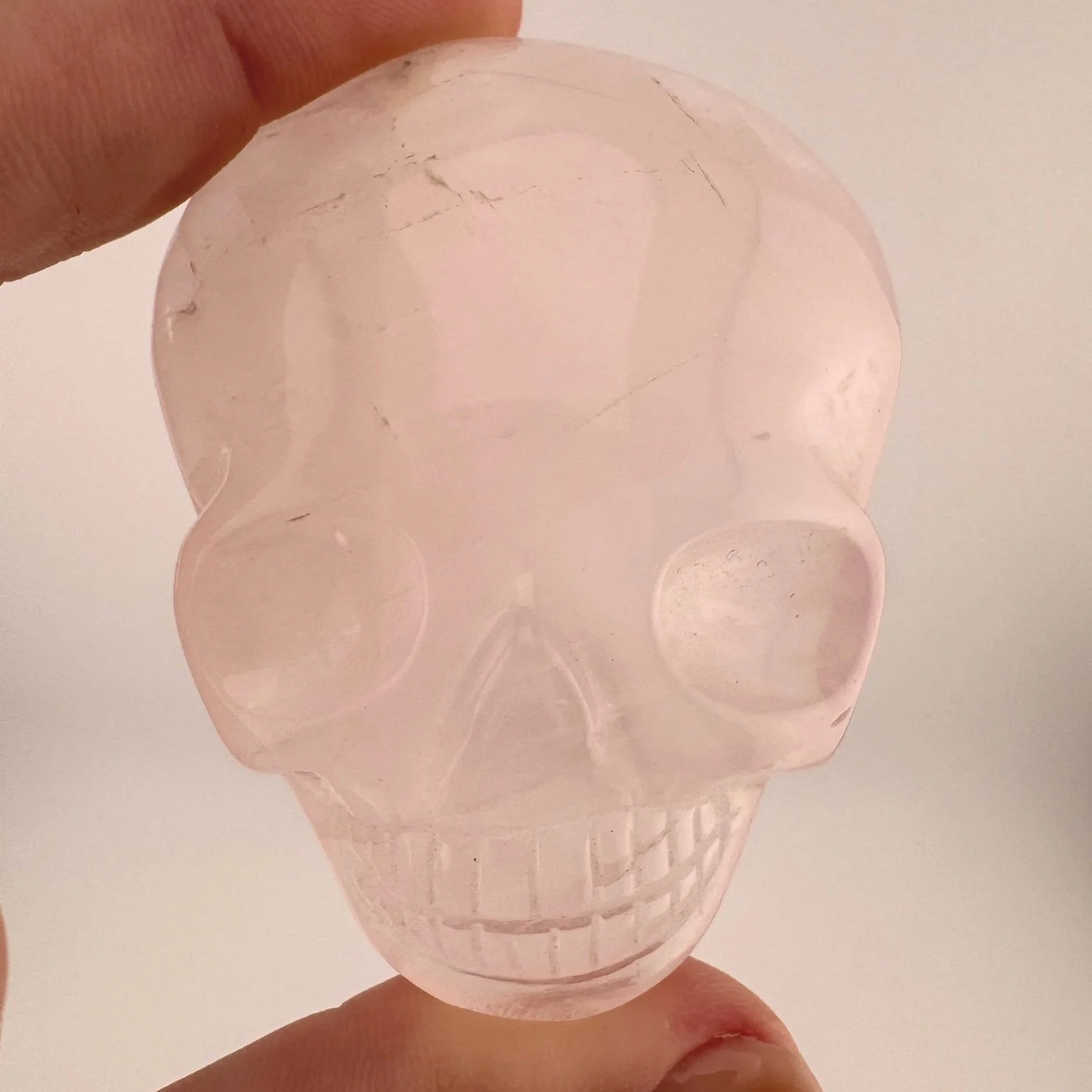 Leandro de Souza Rose Quartz Palm Skull