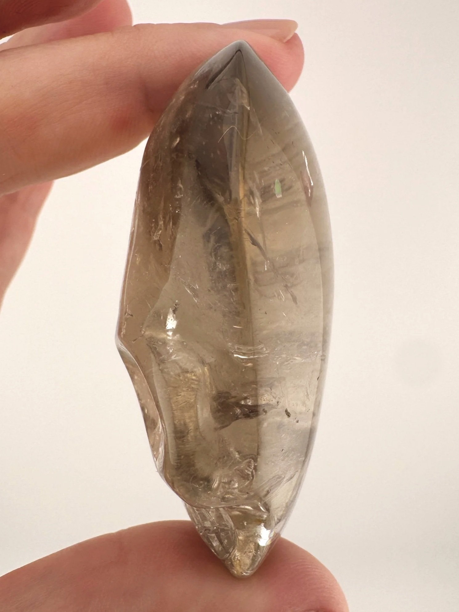 Leandro de Souza Golden Rutile in Quartz Magical Child Palm Skull
