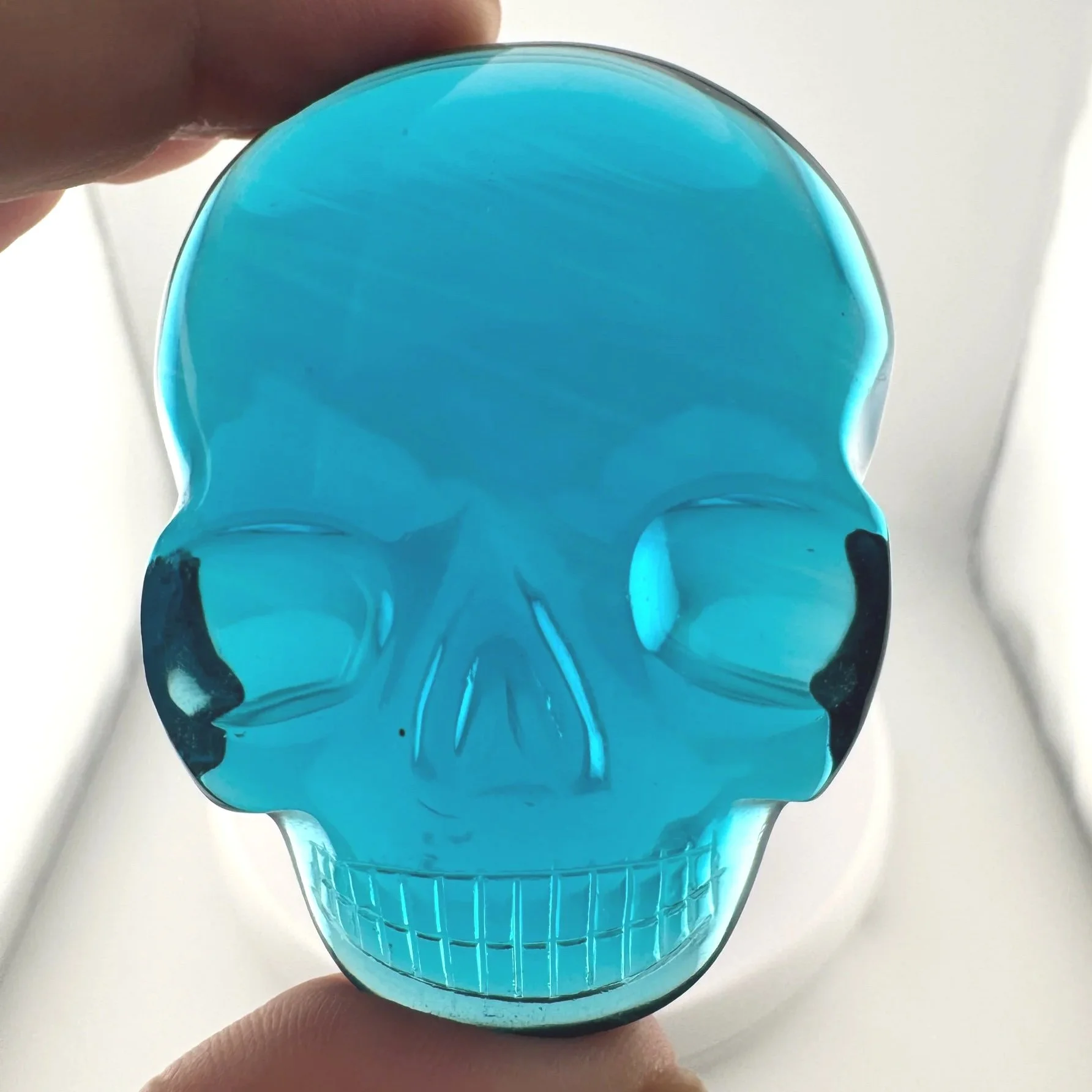 Leandro de Souza Blue Obsidian Magical Child Palm Skull