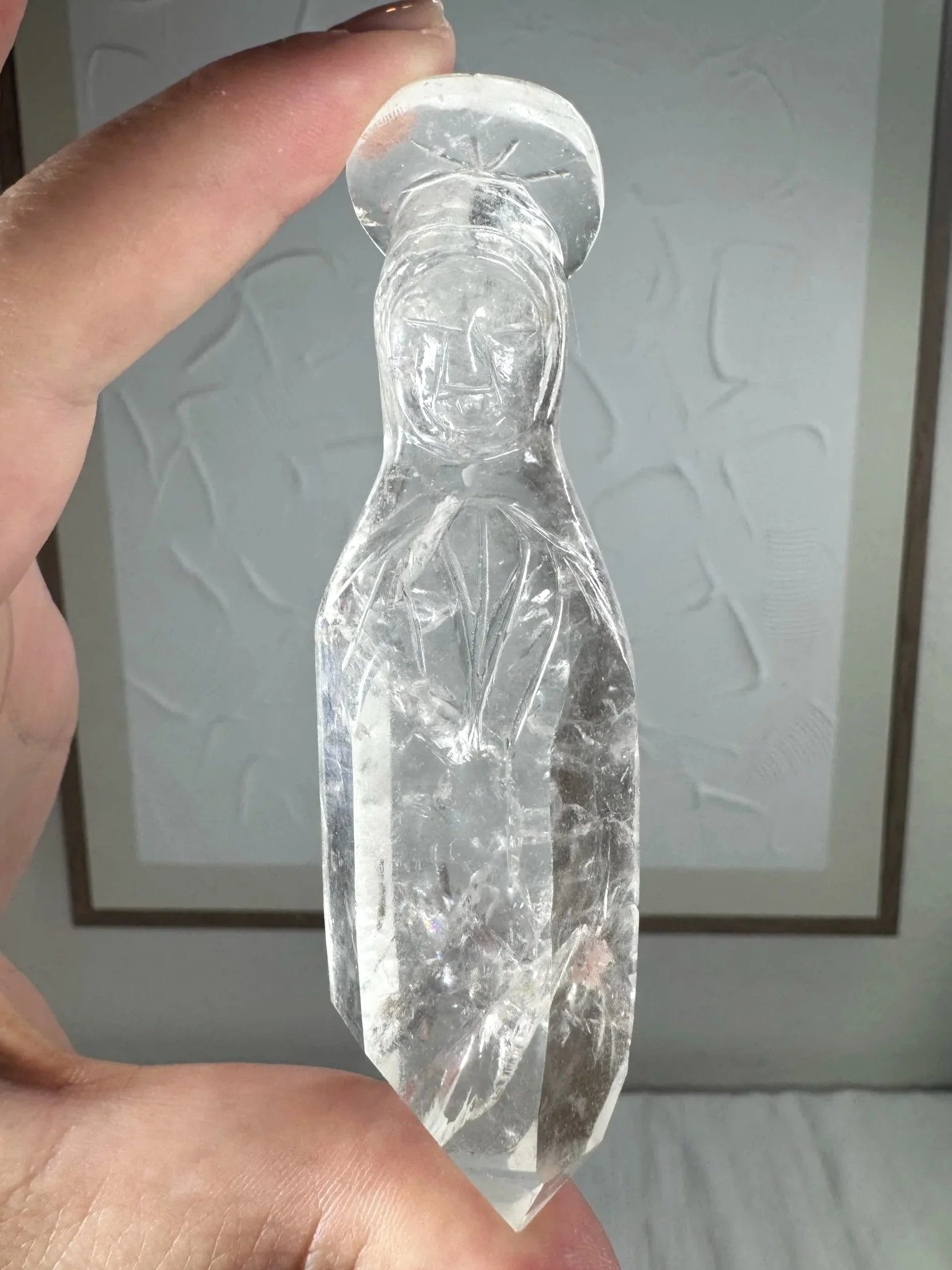 Leandro de Souza Cathedral Quartz Mother Mary Wand