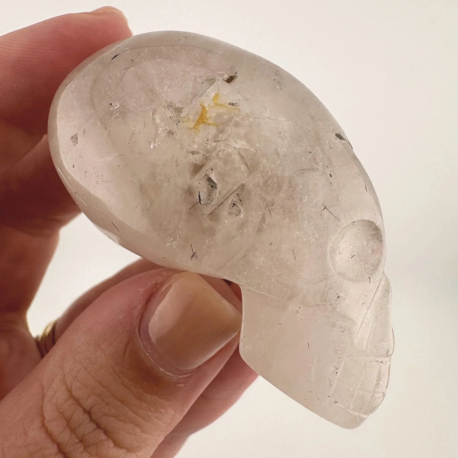 Igor de Souza Black Tourmaline in Quartz Skull