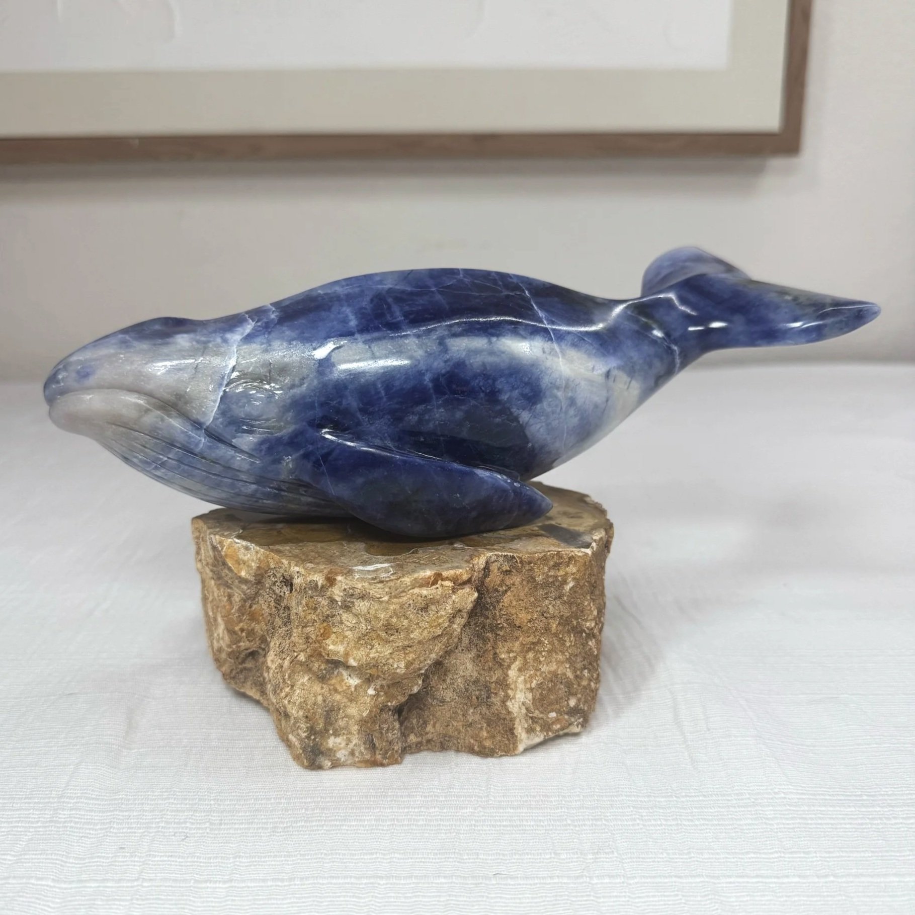 Leandro de Souza Sodalite Humpback Whale Sculpture