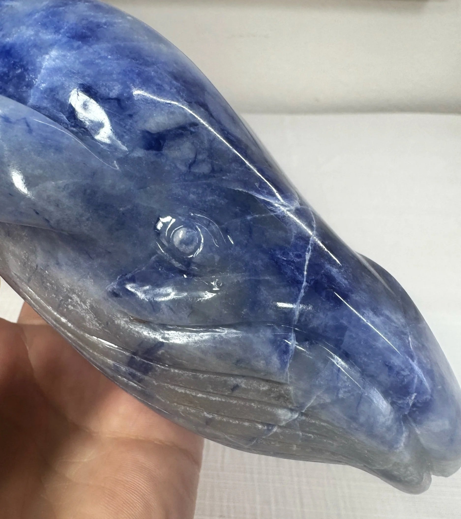 Leandro de Souza Sodalite Humpback Whale Sculpture