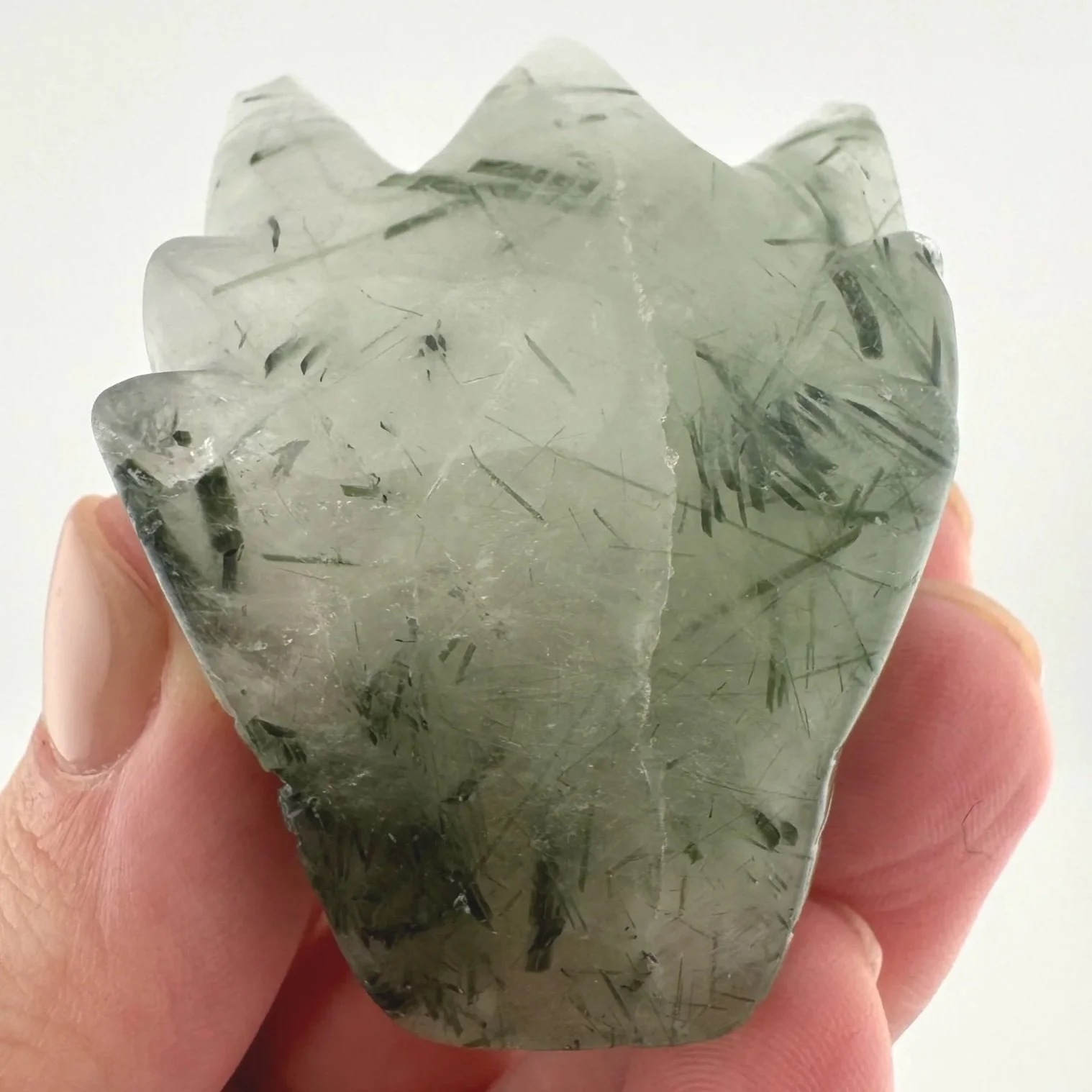 Leandro de Souza Epidote in Quartz Dragon Skull