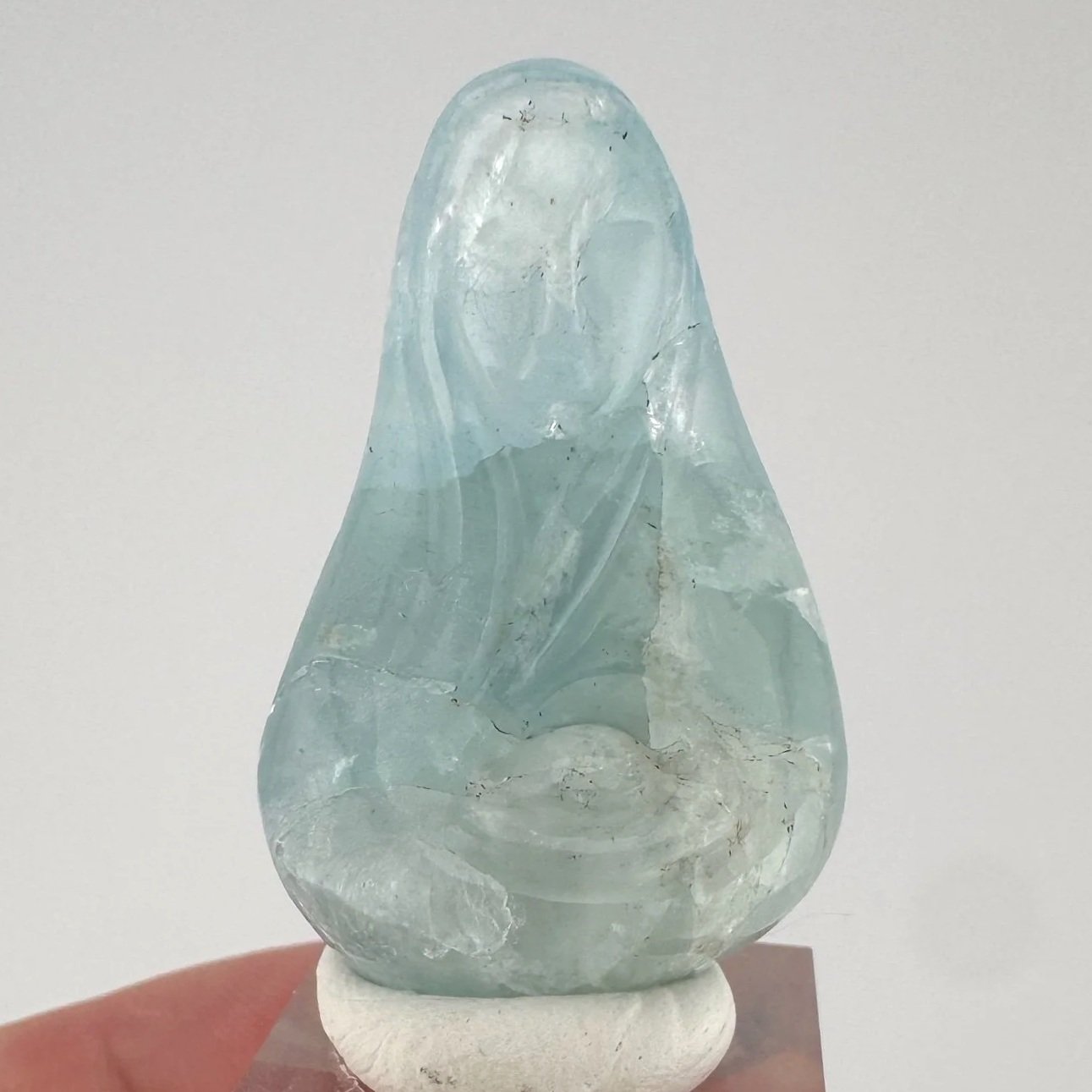 Leandro de Souza Aquamarine Mother Mary holding Baby Jesus Palm