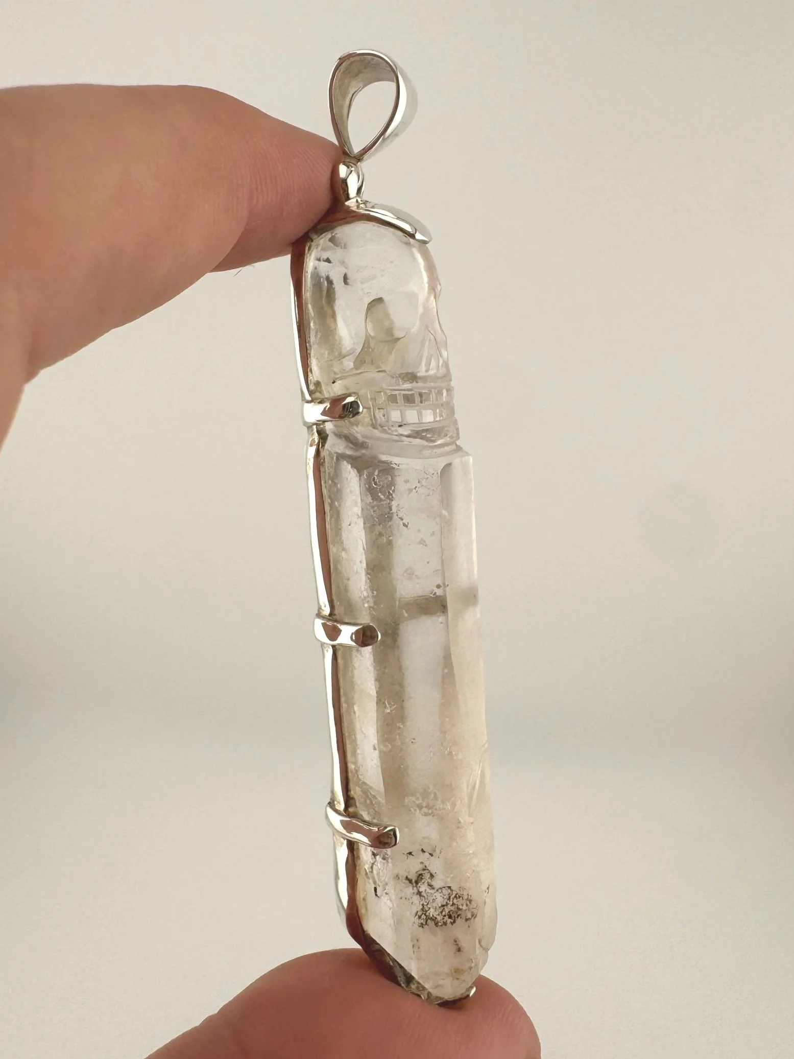 Leandro de Souza Cathedral Quartz Skull Pendant