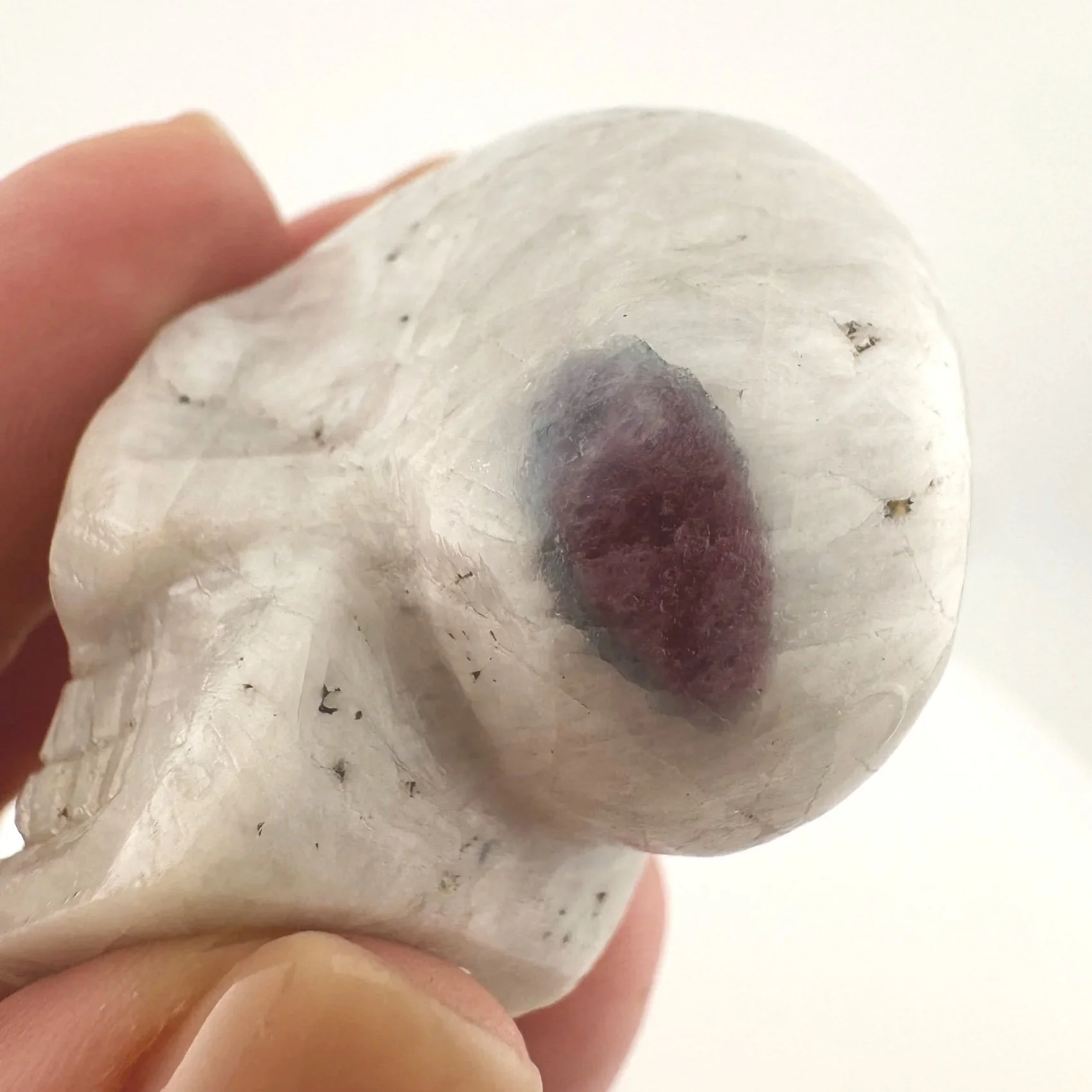 Leandro de Souza Pink and Blue Tourmaline in Feldspar Skull