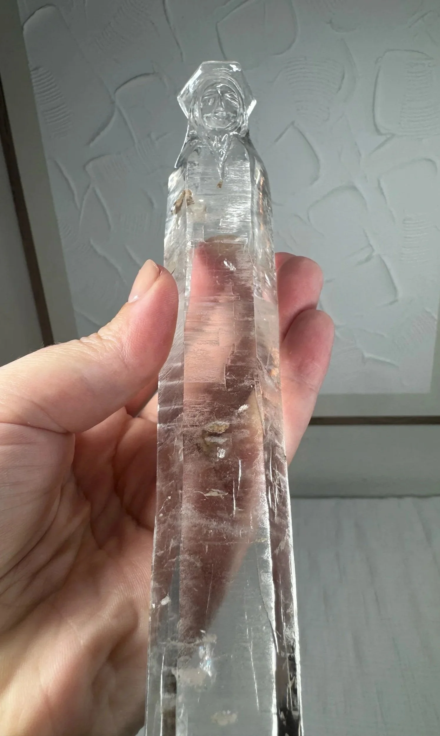 Leandro de Souza Cathedral Quartz Mother Mary Wand